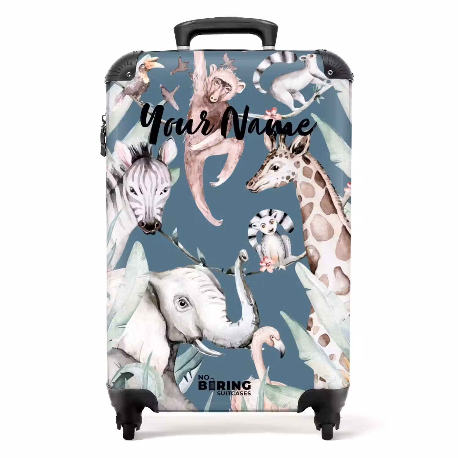 Jungle Dierenfeest NBS - Handbagage koffer - Kinderen Unisex middel -productfoto_recht