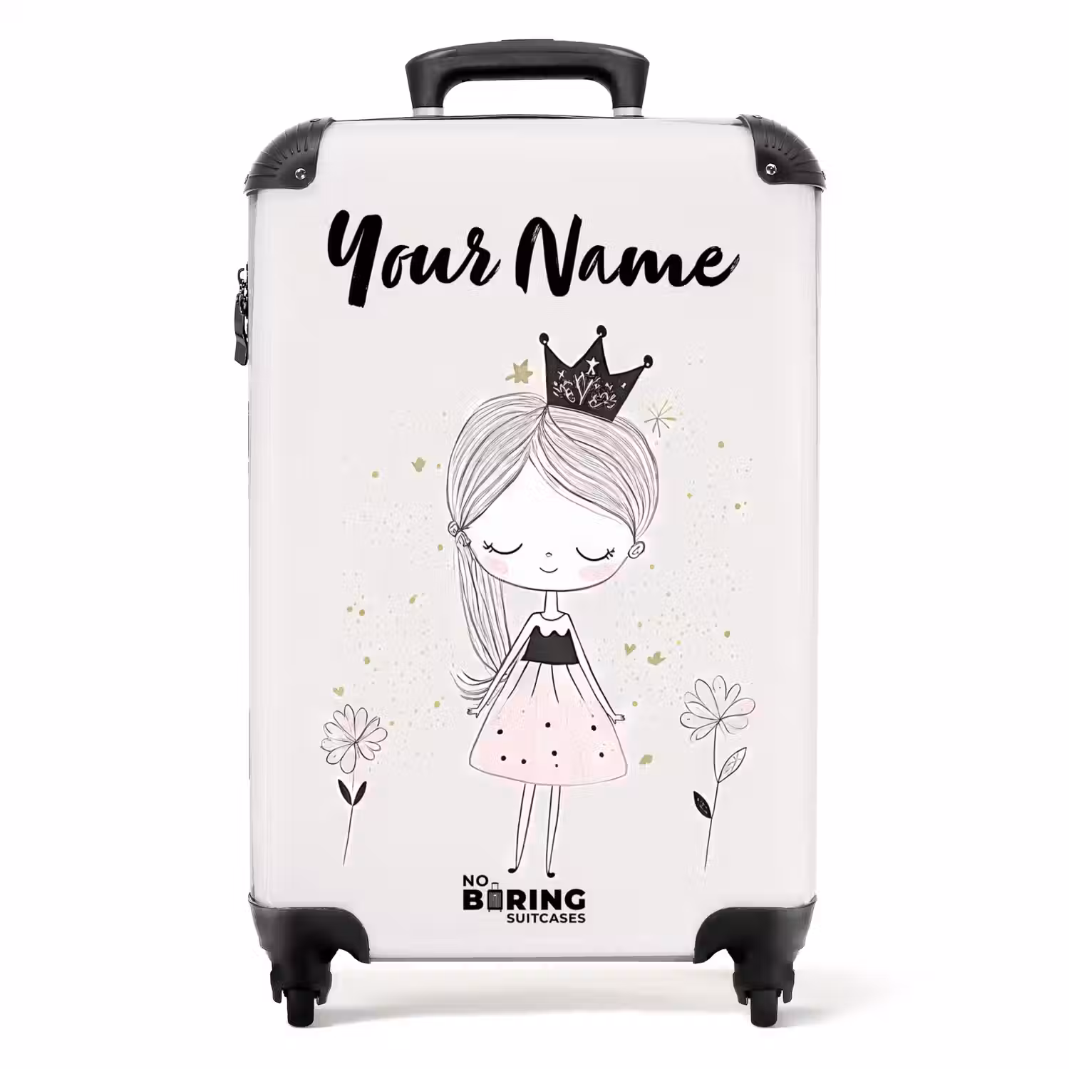 Prinses met zwart jurkje NBS - Handbagage koffer - Kinderen Unisex middel -productfoto_recht