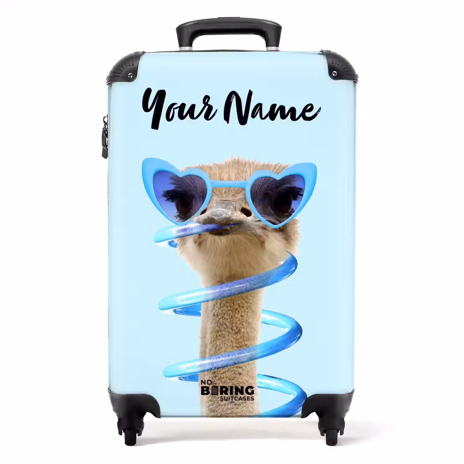Sierk Struisvogel Blauw NBS - Handbagage koffer - Kinderen Unisex middel -productfoto_recht