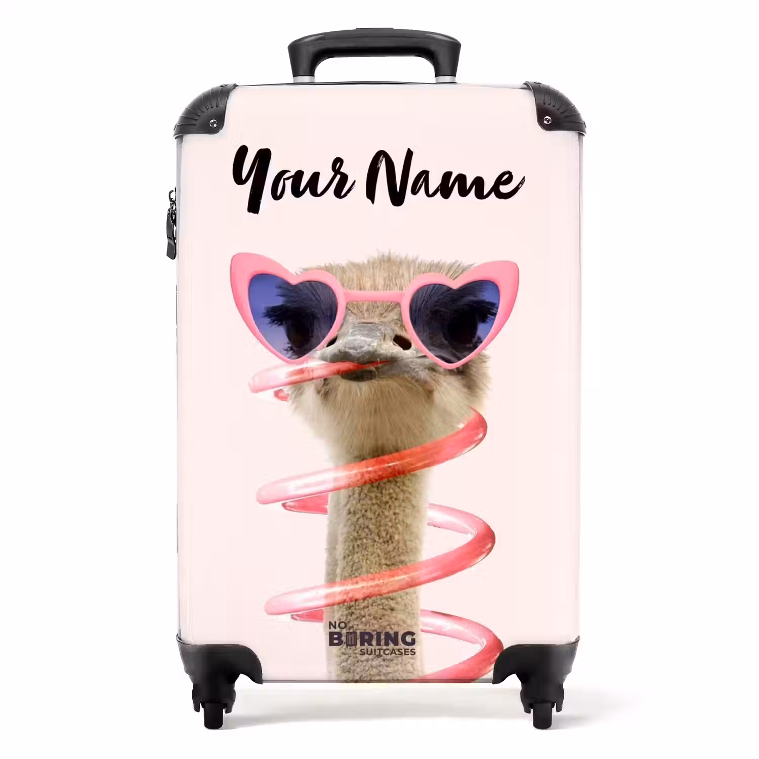 Sierk Struisvogel Roze NBS - Handbagage koffer - Kinderen Unisex middel -productfoto_recht