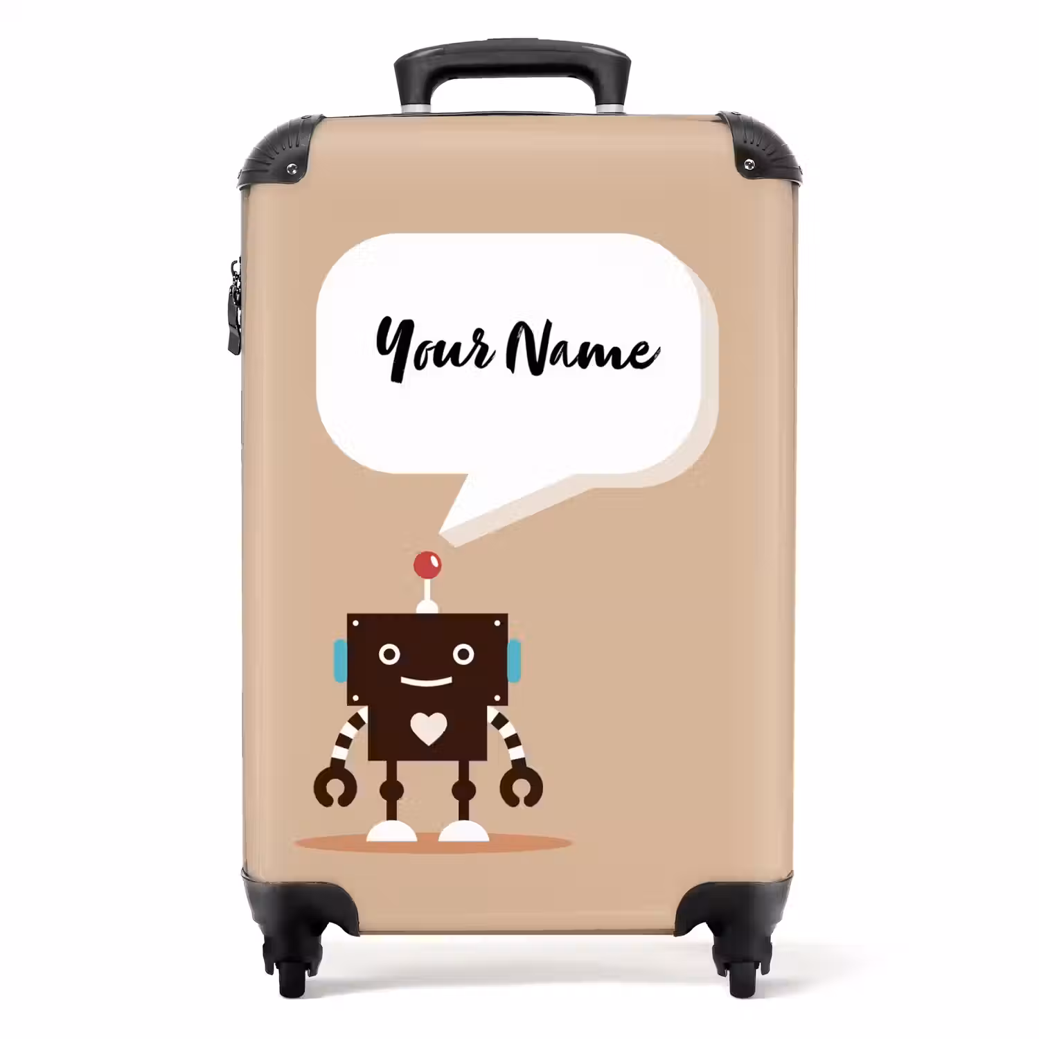 Talking robot beige NBS - Handbagage koffer - Kinderen Unisex middel -productfoto_recht