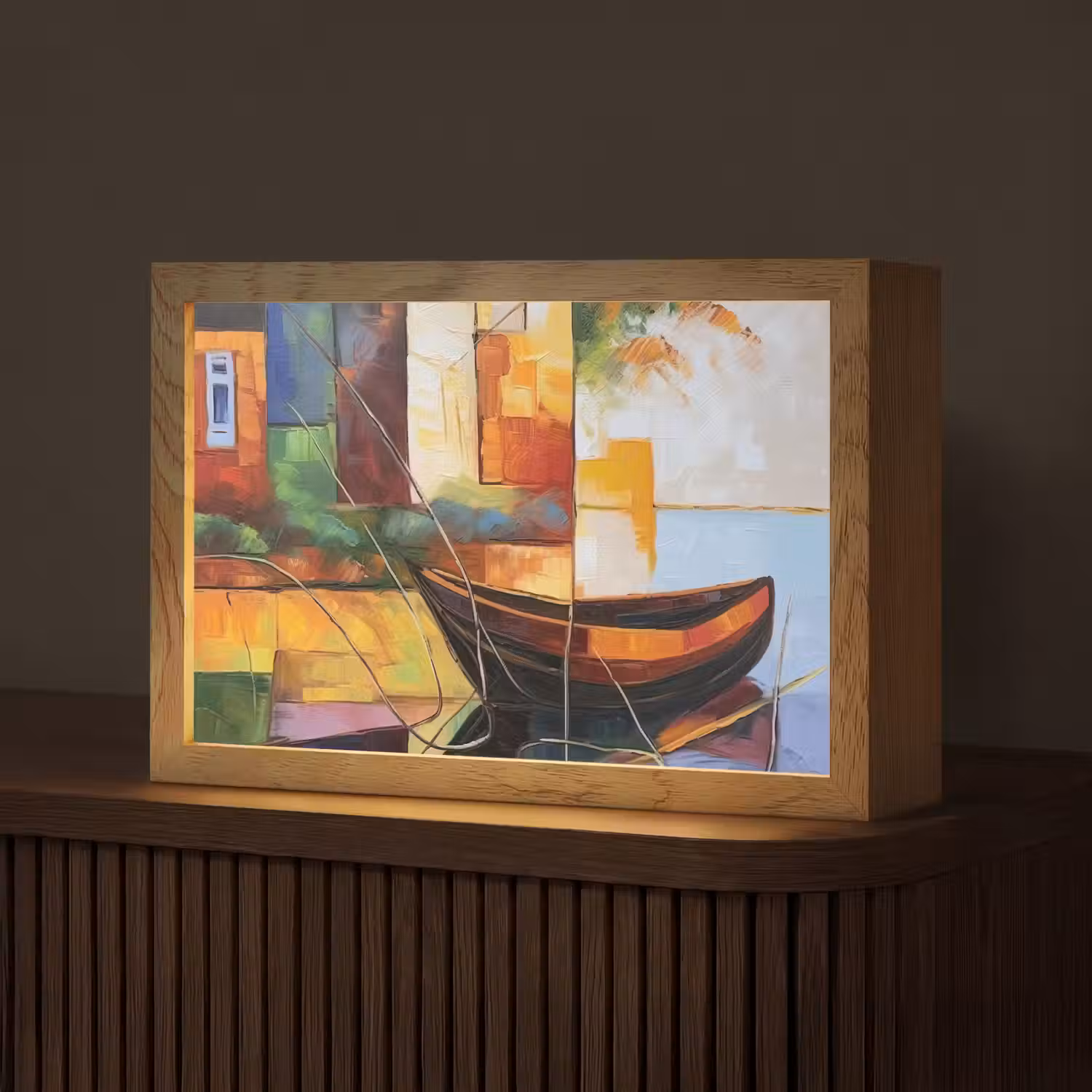 Abstract - Kunst - Boot - Kleuren Light Box met kabel (Tafellamp) klein -z3d_website