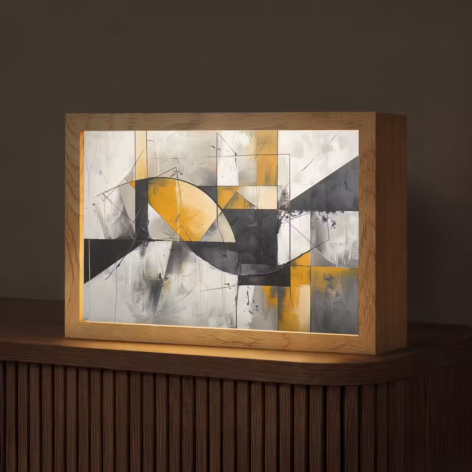 Abstract - Kunst - Geometrisch - Aesthetic Light Box met kabel (Tafellamp) klein -z3d_website