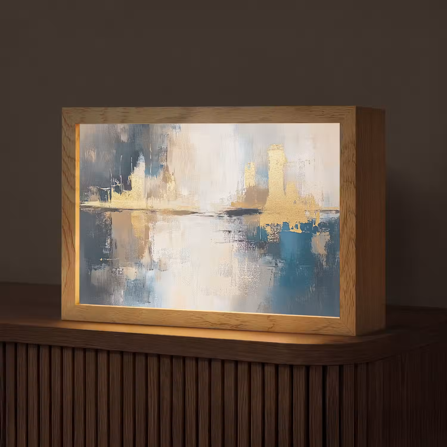 Abstract - Kunst - Goud Light Box met kabel (Tafellamp) klein -z3d_website
