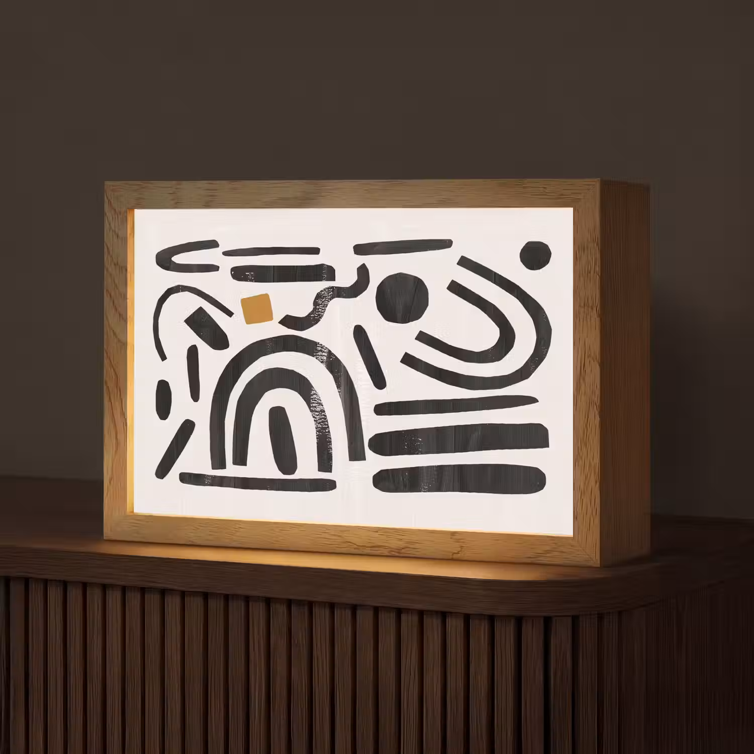 Abstract - Kunst - Vormen - Zwart Light Box met kabel (Tafellamp) klein -z3d_website