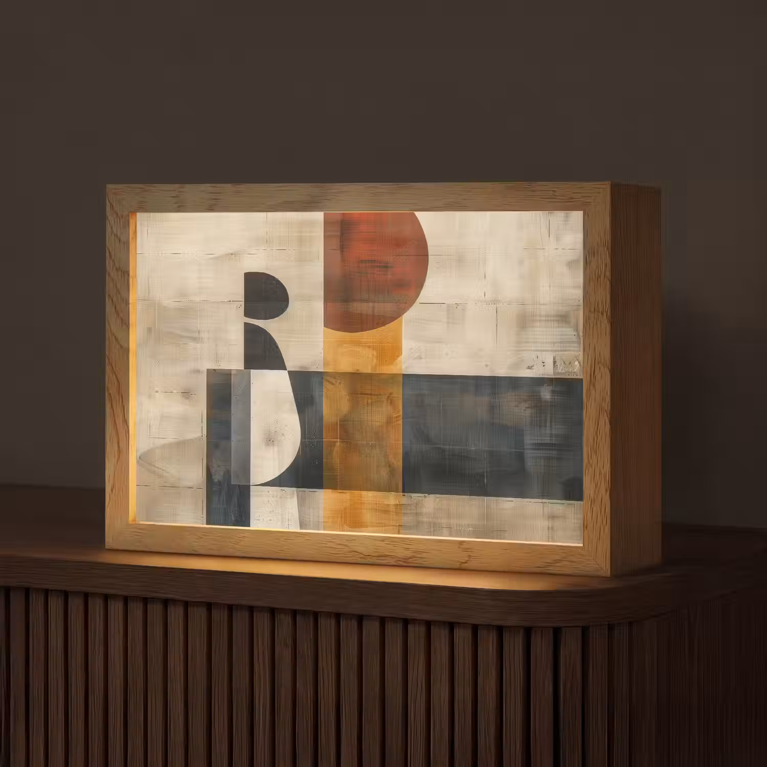 Abstract - Kunst - Vormen - Modern Light Box met kabel (Tafellamp) klein -z3d_website