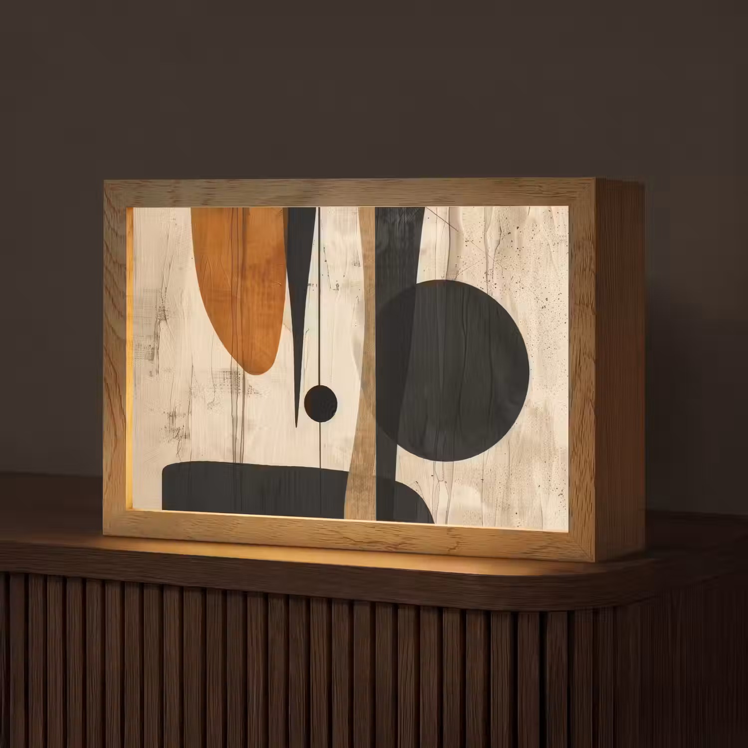 Abstract - Kunst - Vormen - Modern Light Box met kabel (Tafellamp) klein -z3d_website