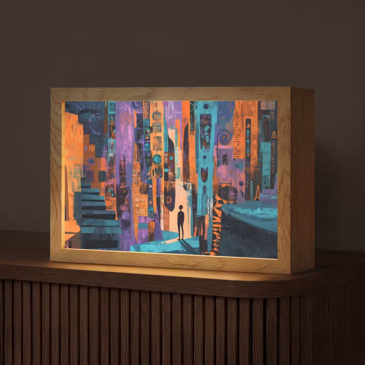 Abstract - Figuren - Kleurrijk Light Box met kabel (Tafellamp) klein -z3d_website