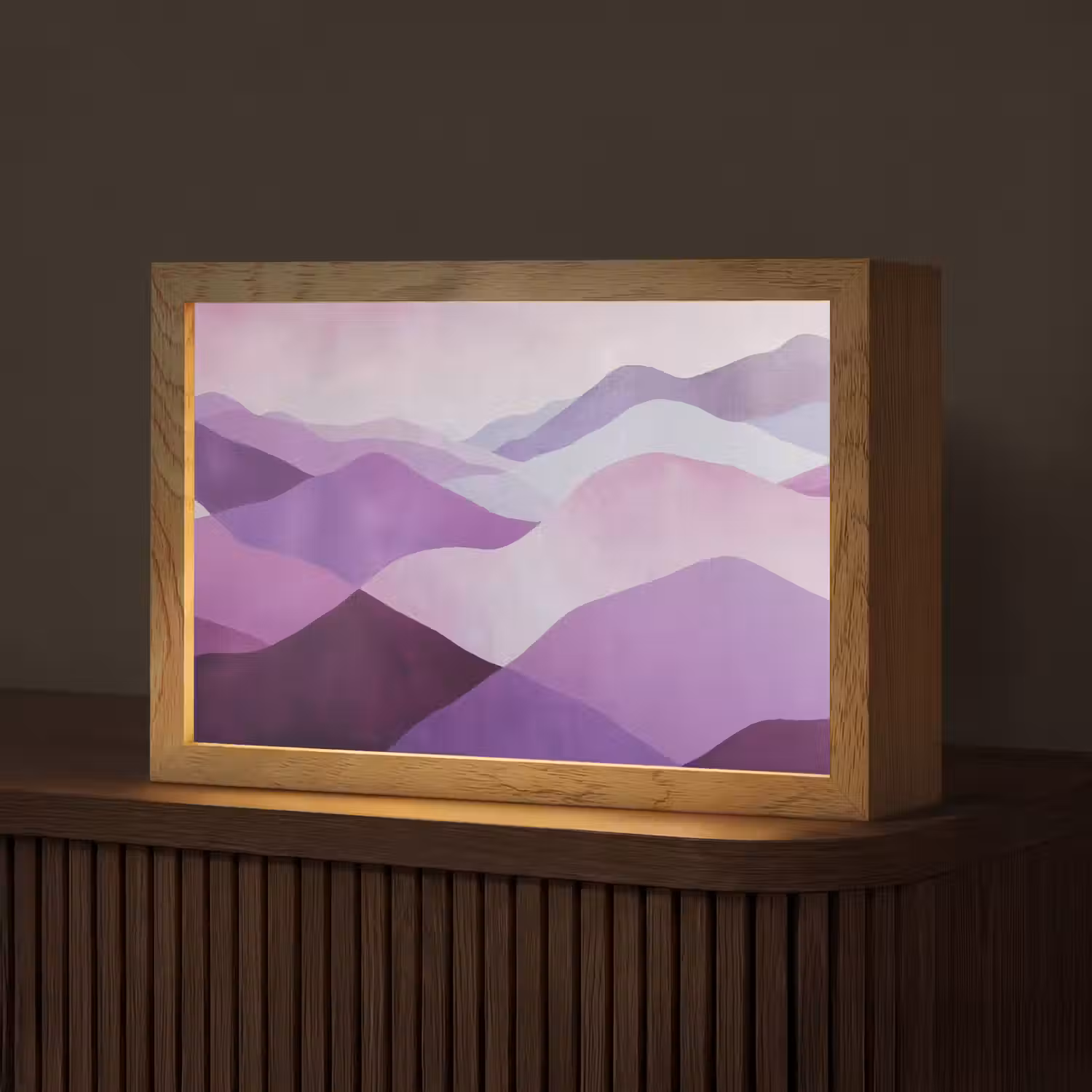 Abstract - Heuvels - Landschap - Paars Light Box met kabel (Tafellamp) klein -z3d_website