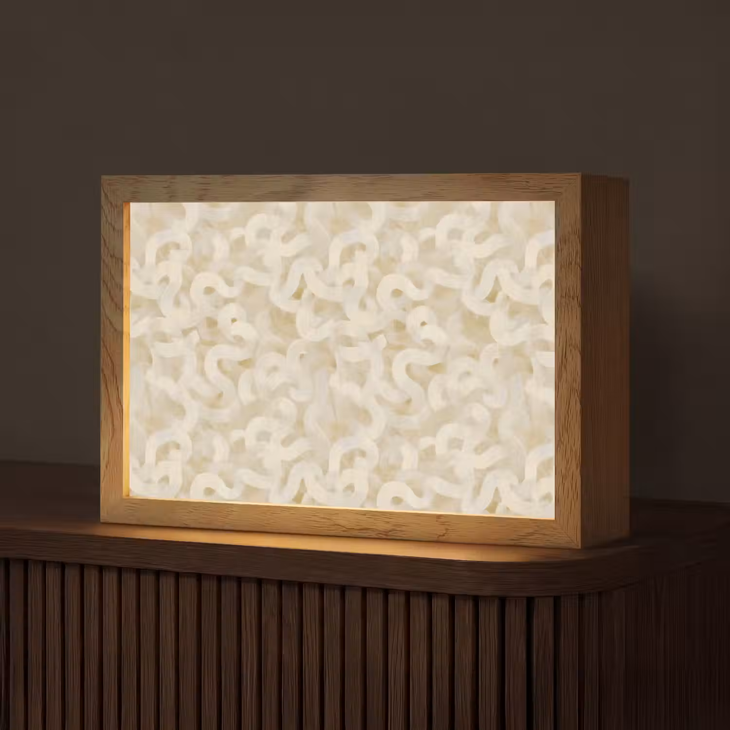 Abstract - Lijnen - Beige Light Box met kabel (Tafellamp) klein 924 -z3d_website