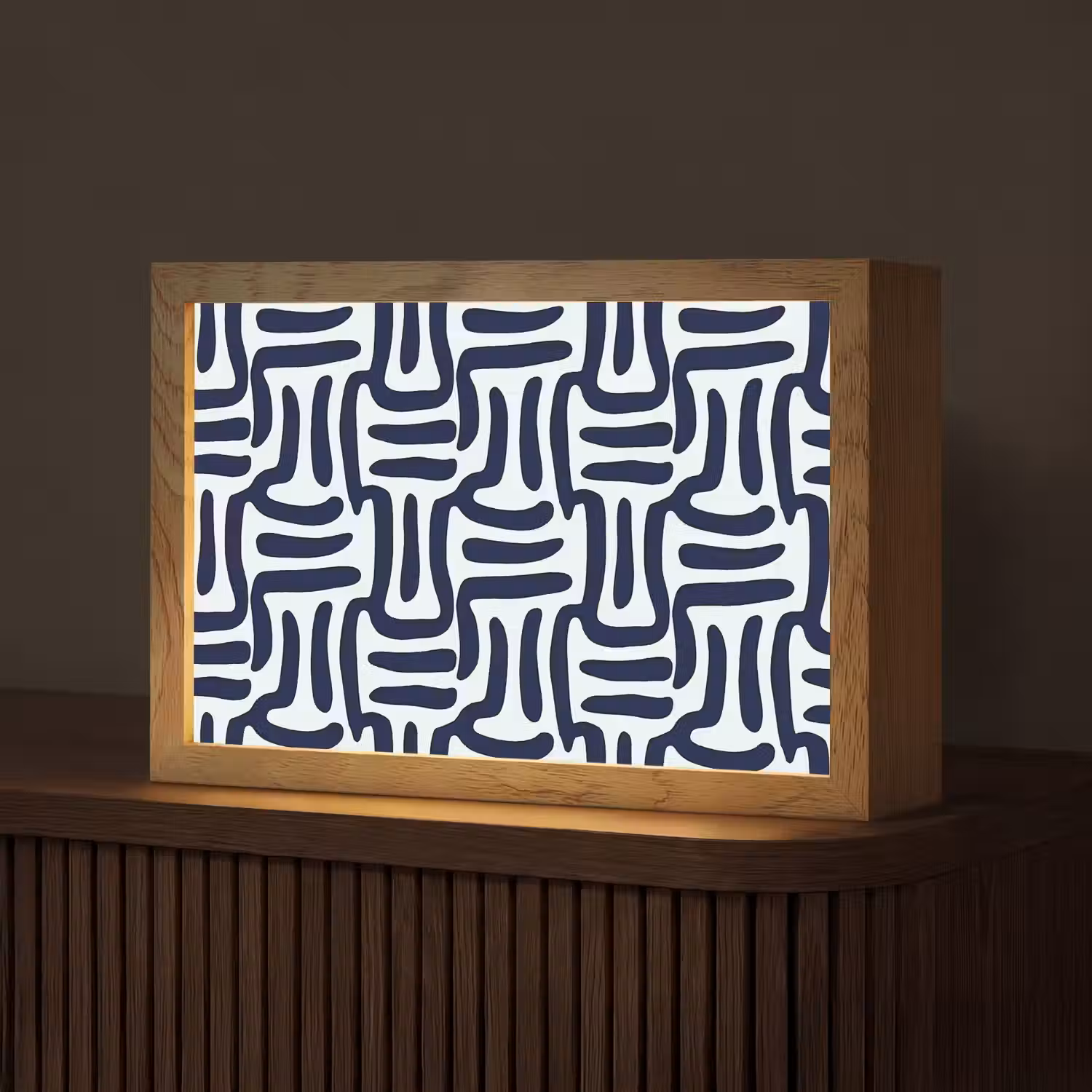 Abstract - Modern - Blauw Light Box met kabel (Tafellamp) klein 924 -z3d_website