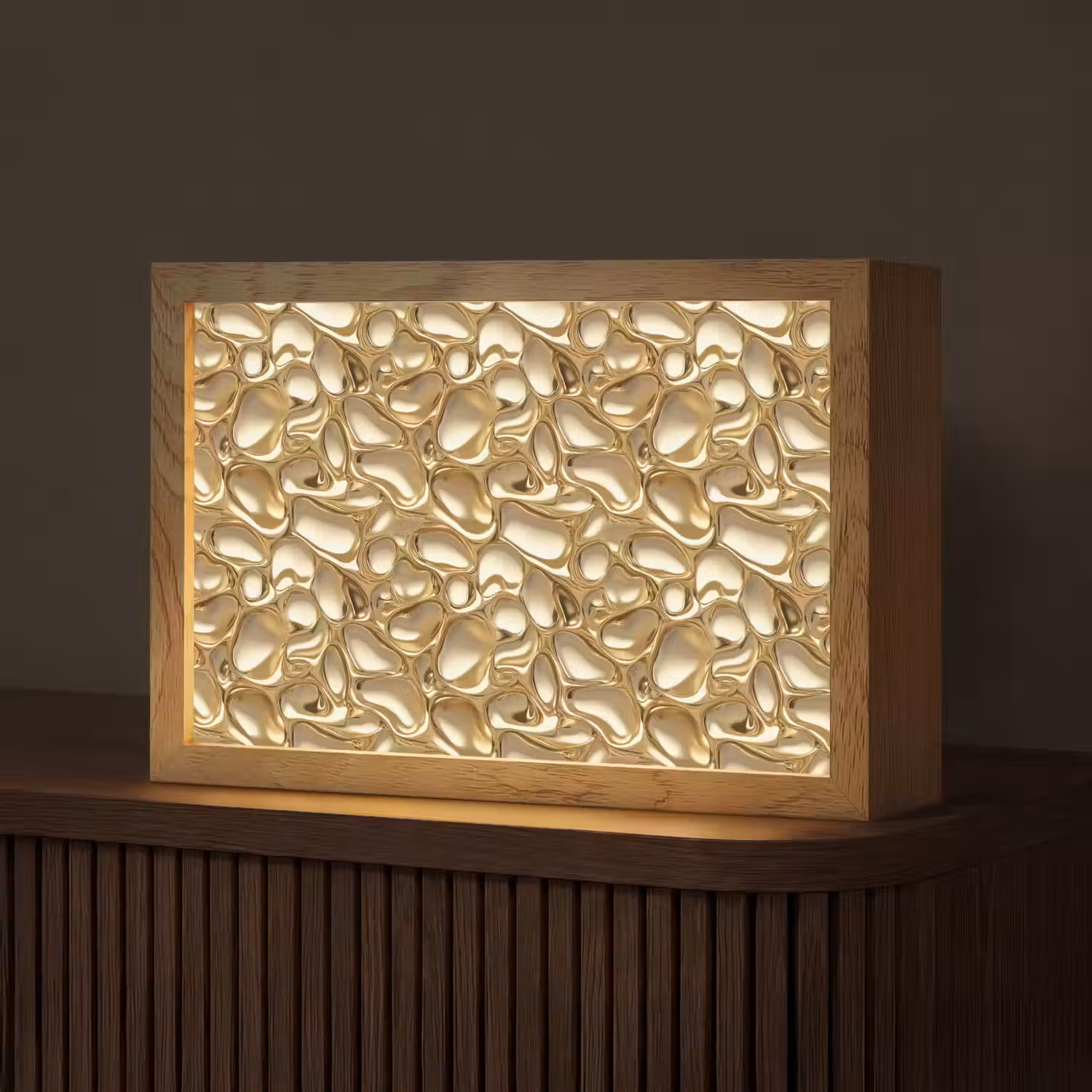 Abstract - Modern - Goud Light Box met kabel (Tafellamp) klein 924 -z3d_website