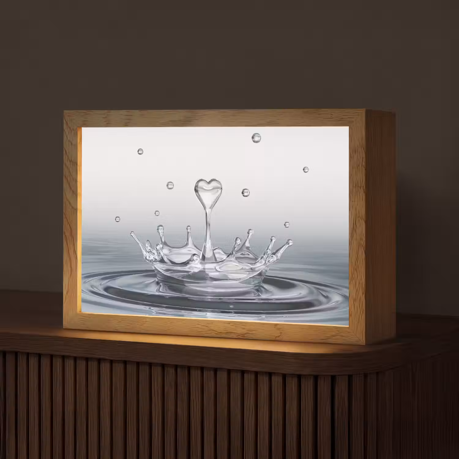 Abstract - Modern - Water - Hart Light Box met kabel (Tafellamp) klein -z3d_website