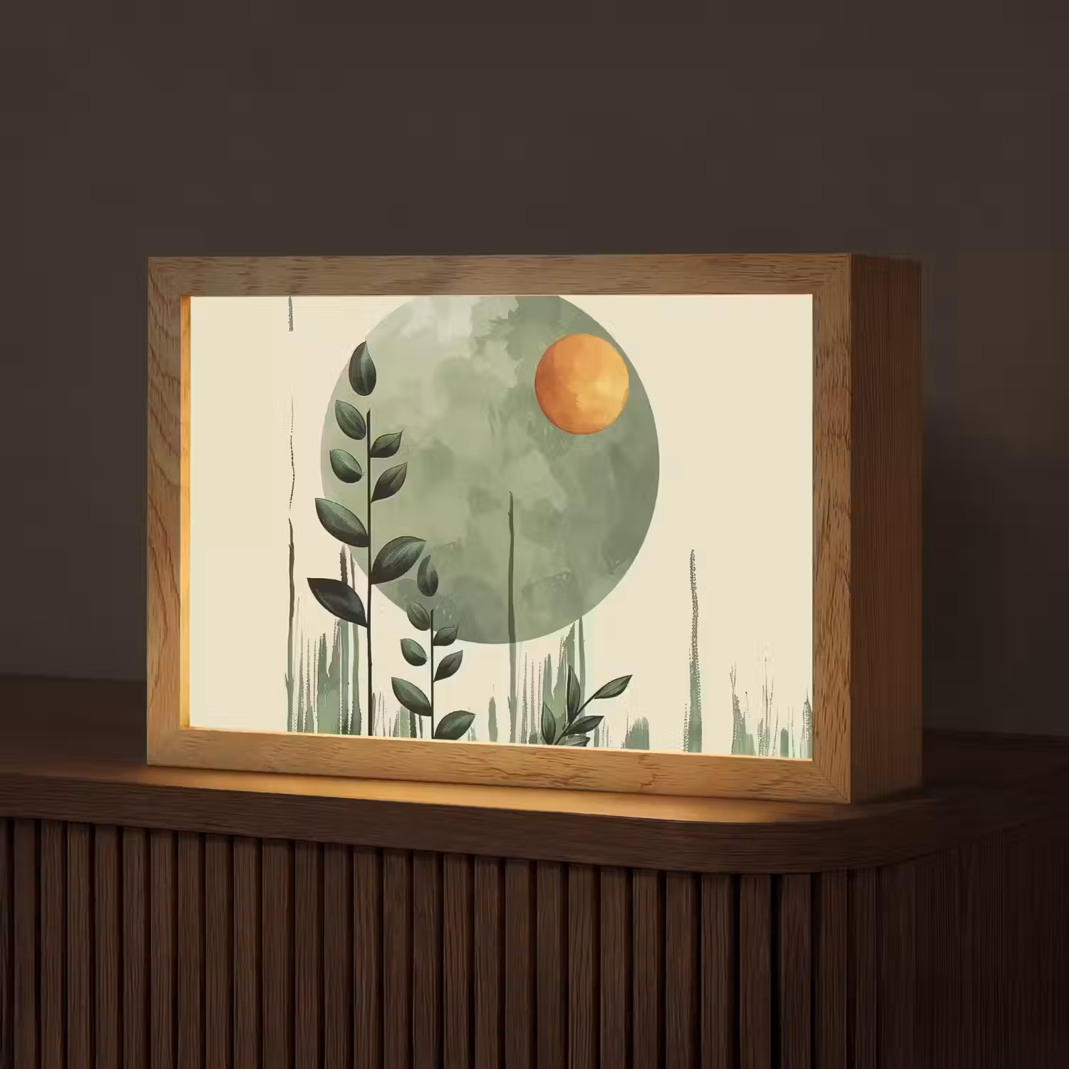 Abstract - Natuur - Kunst - Zon - Modern Light Box met kabel (Tafellamp) klein -z3d_website