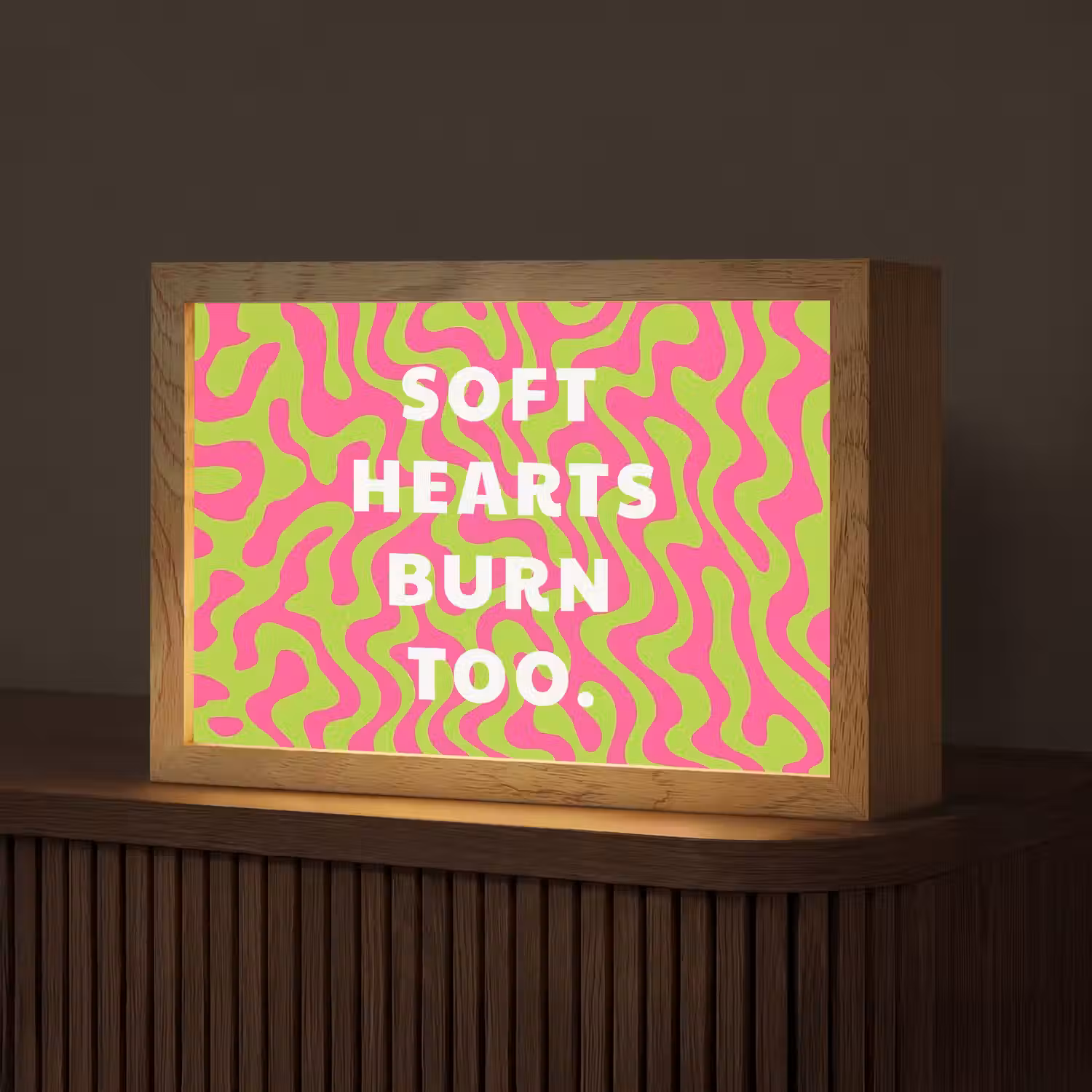 Abstract - Quote - Centraal - Roze Light Box met kabel (Tafellamp) klein -z3d_website