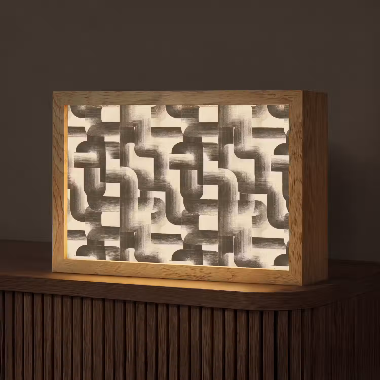 Abstract - Retro - Zwart Light Box met kabel (Tafellamp) klein 924 -z3d_website