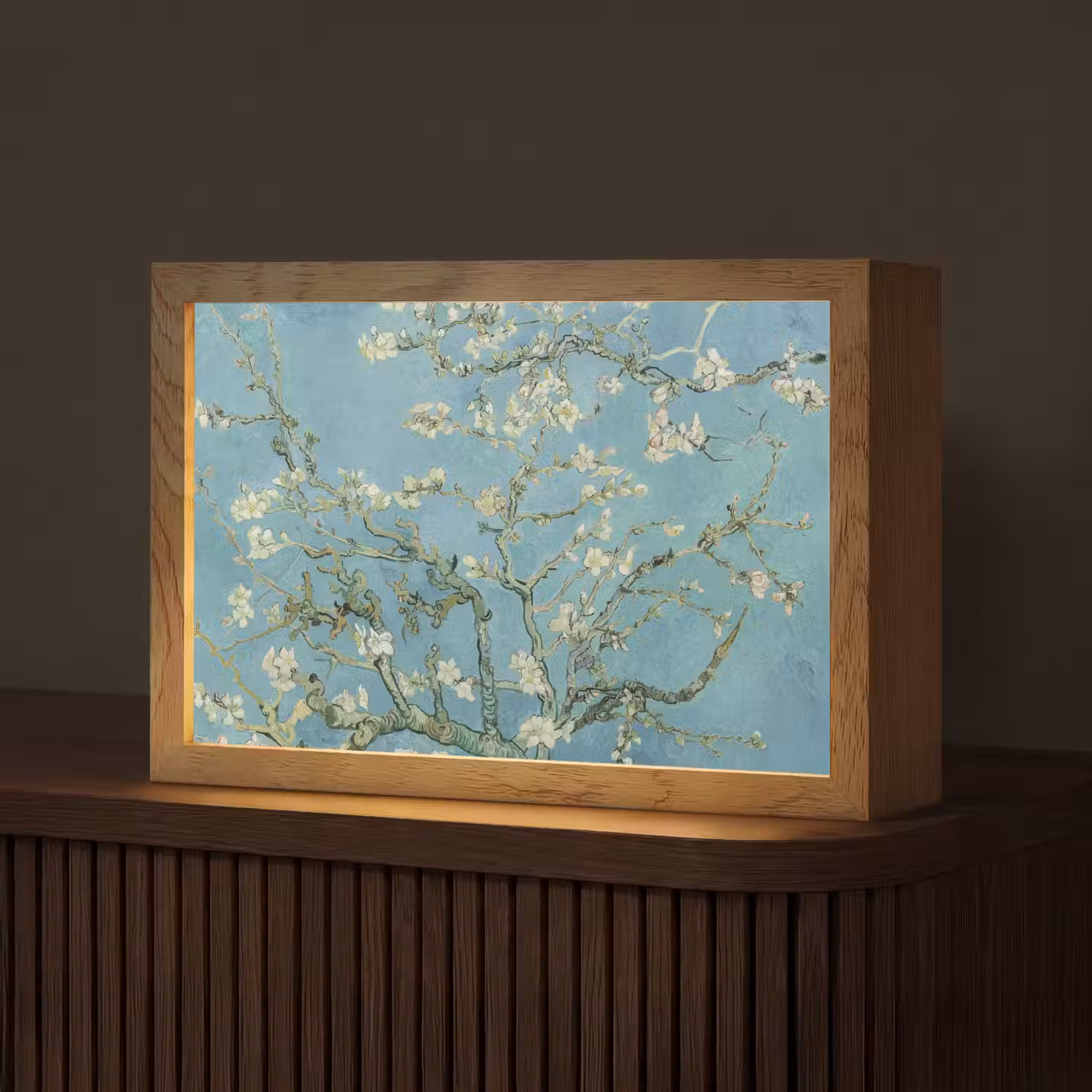 Van Gogh - Amandelbloesem - Oude meesters - Kunst - Vintage Light Box met kabel (Tafellamp) klein -z3d_website