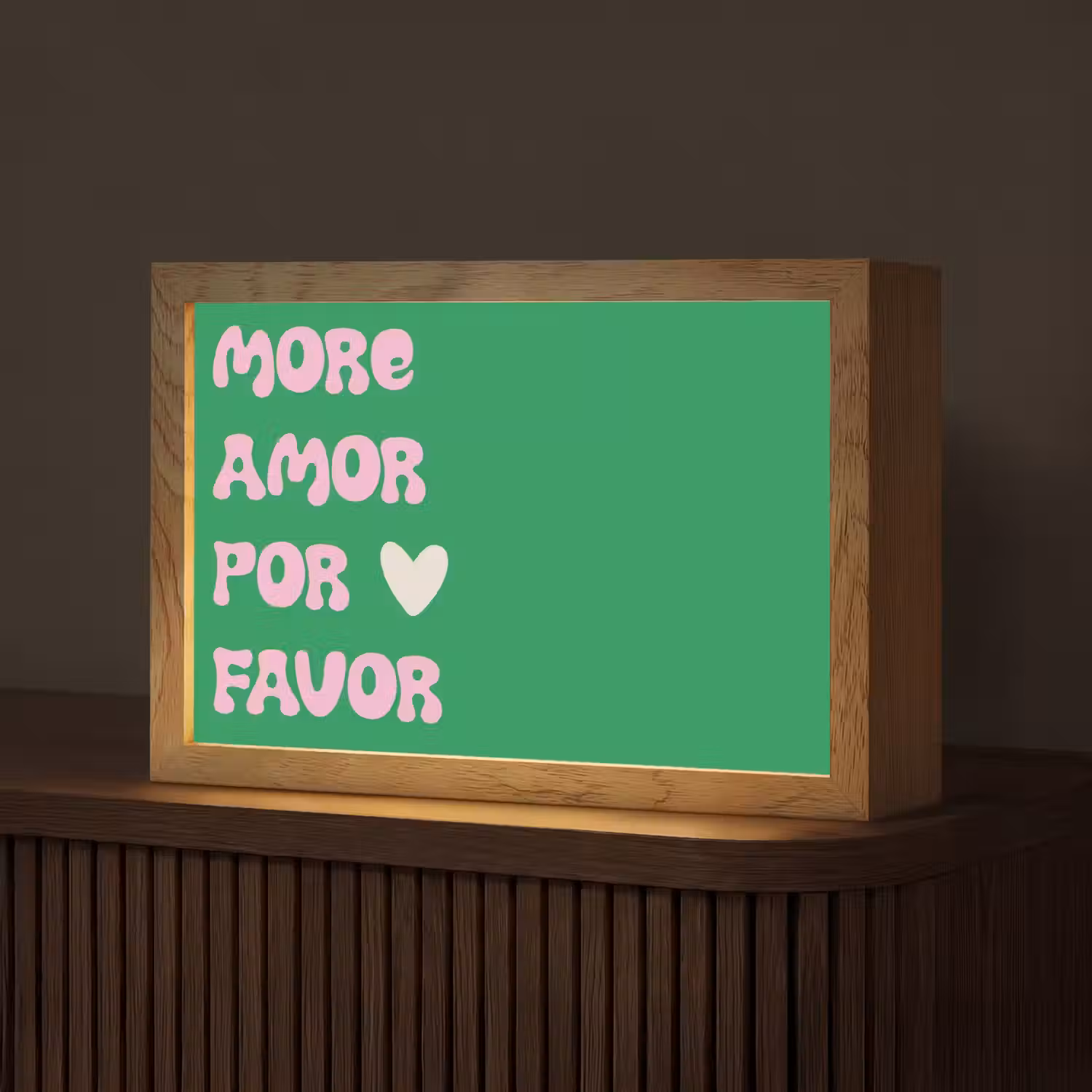 Amor - Valentijn - Groen - Tekst Light Box met kabel (Tafellamp) klein -z3d_website