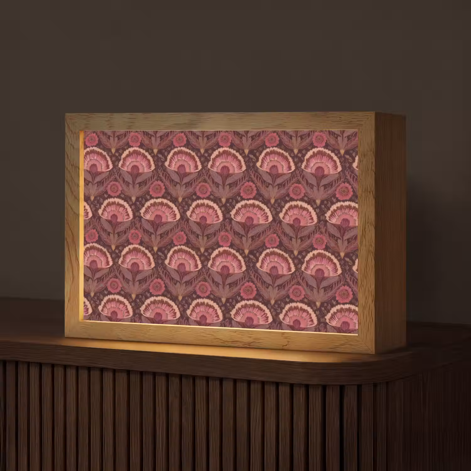Antiek - Bloemen - Kleurrijk Light Box met kabel (Tafellamp) klein 924 -z3d_website