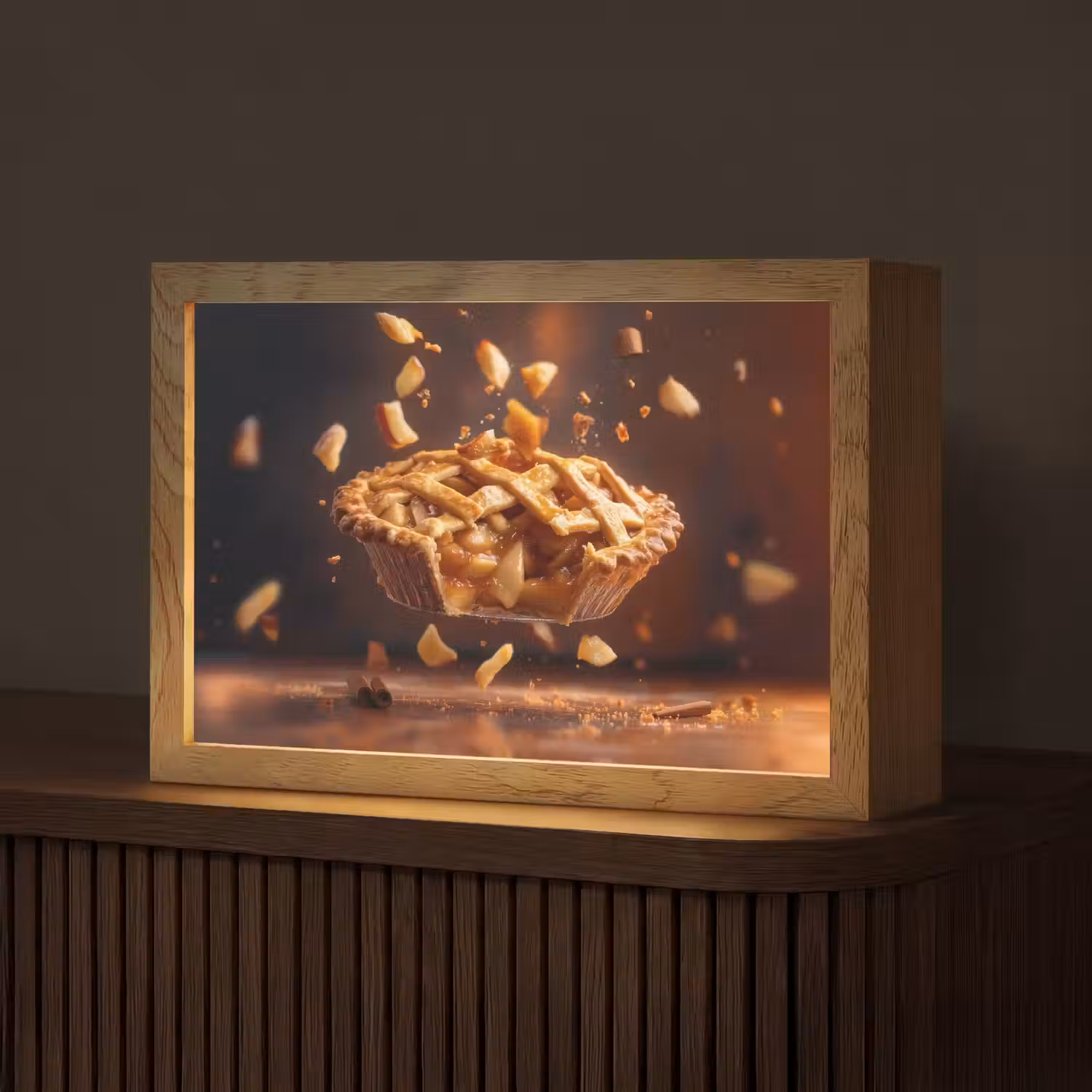 Appel - Taart - Warm - Eten Light Box met kabel (Tafellamp) klein -z3d_website