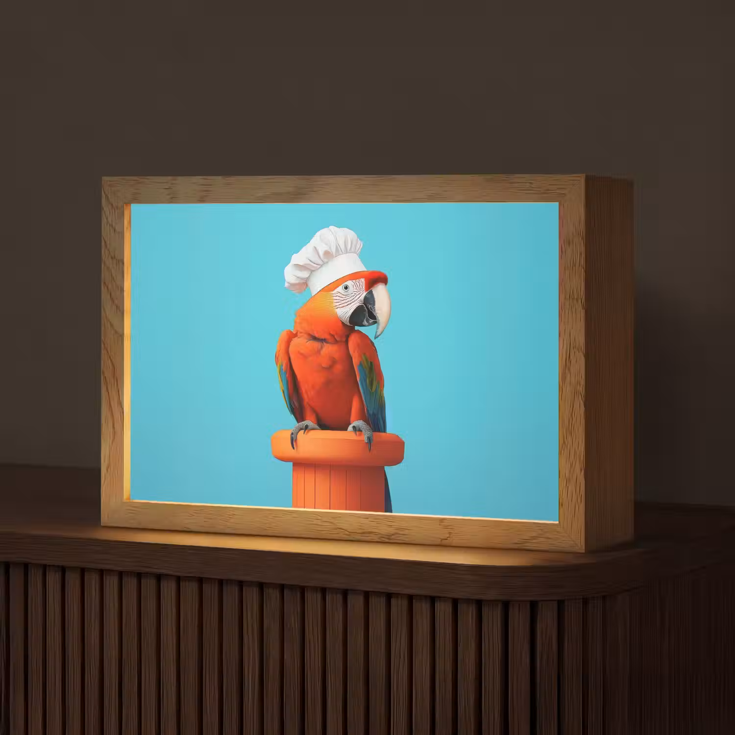 Ara - Koksmuts - Sokkel - Grappig Light Box met kabel (Tafellamp) klein -z3d_website