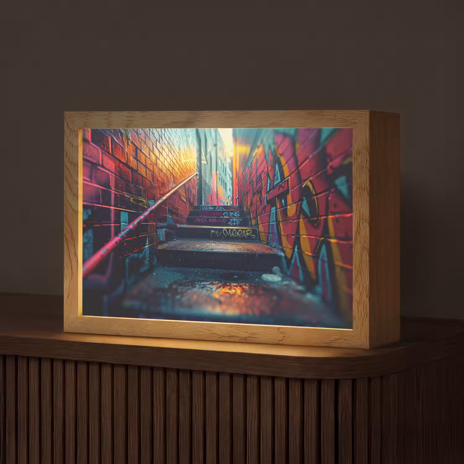 Architectuur - Neon - Trap - Graffiti Light Box met kabel (Tafellamp) klein -z3d_website