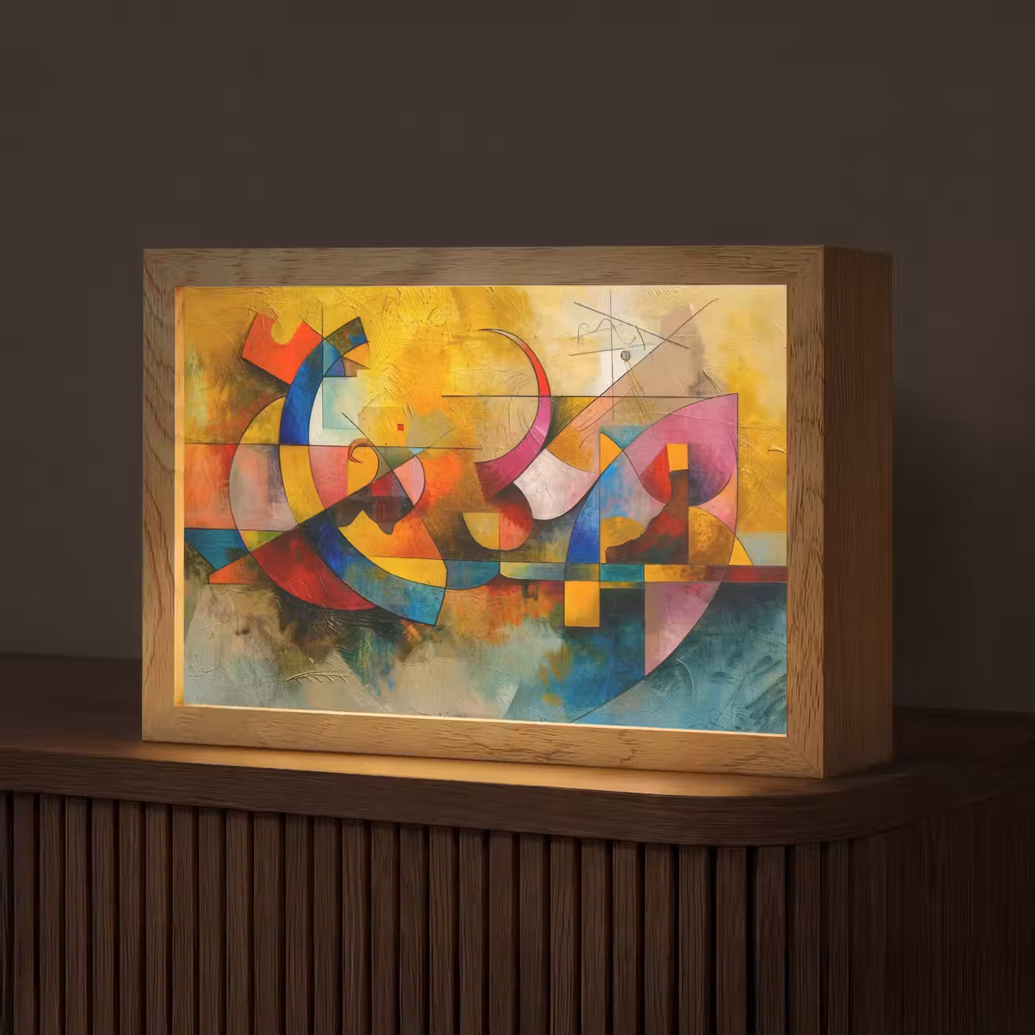 Kunst - Abstract - Aesthetic - Kleurrijk - Art Light Box met kabel (Tafellamp) klein -z3d_website