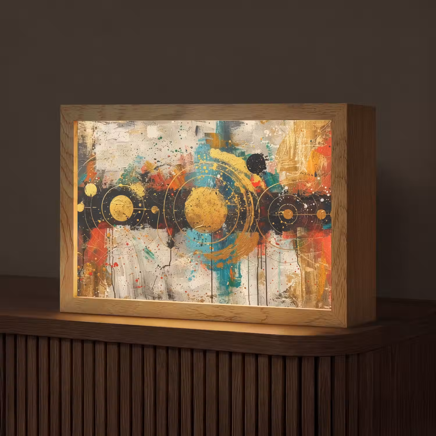 Kunst - Abstract - Aesthetic - Goud Light Box met kabel (Tafellamp) klein -z3d_website