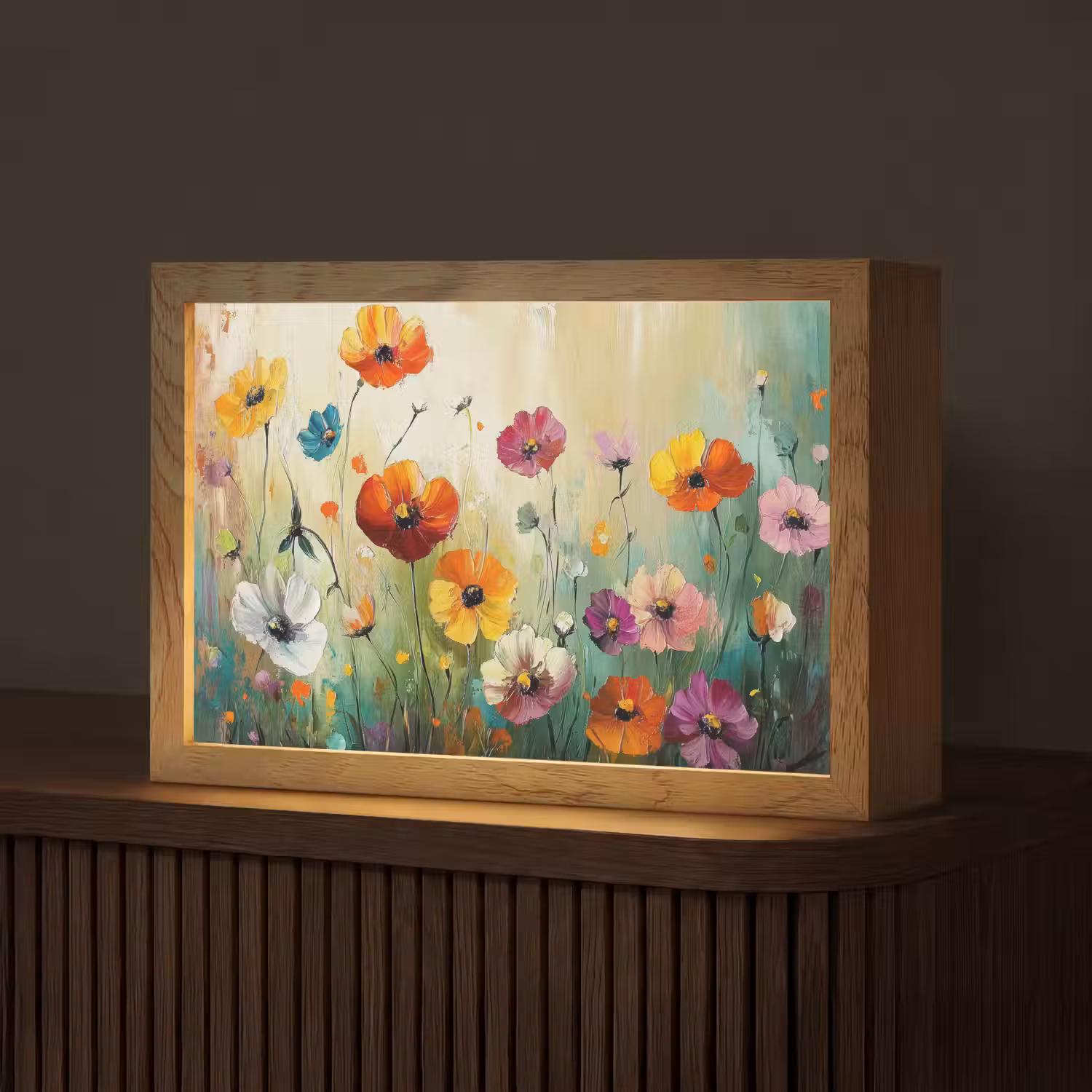 Kunst - Bloemen - Lente - Natuur Light Box met kabel (Tafellamp) klein -z3d_website