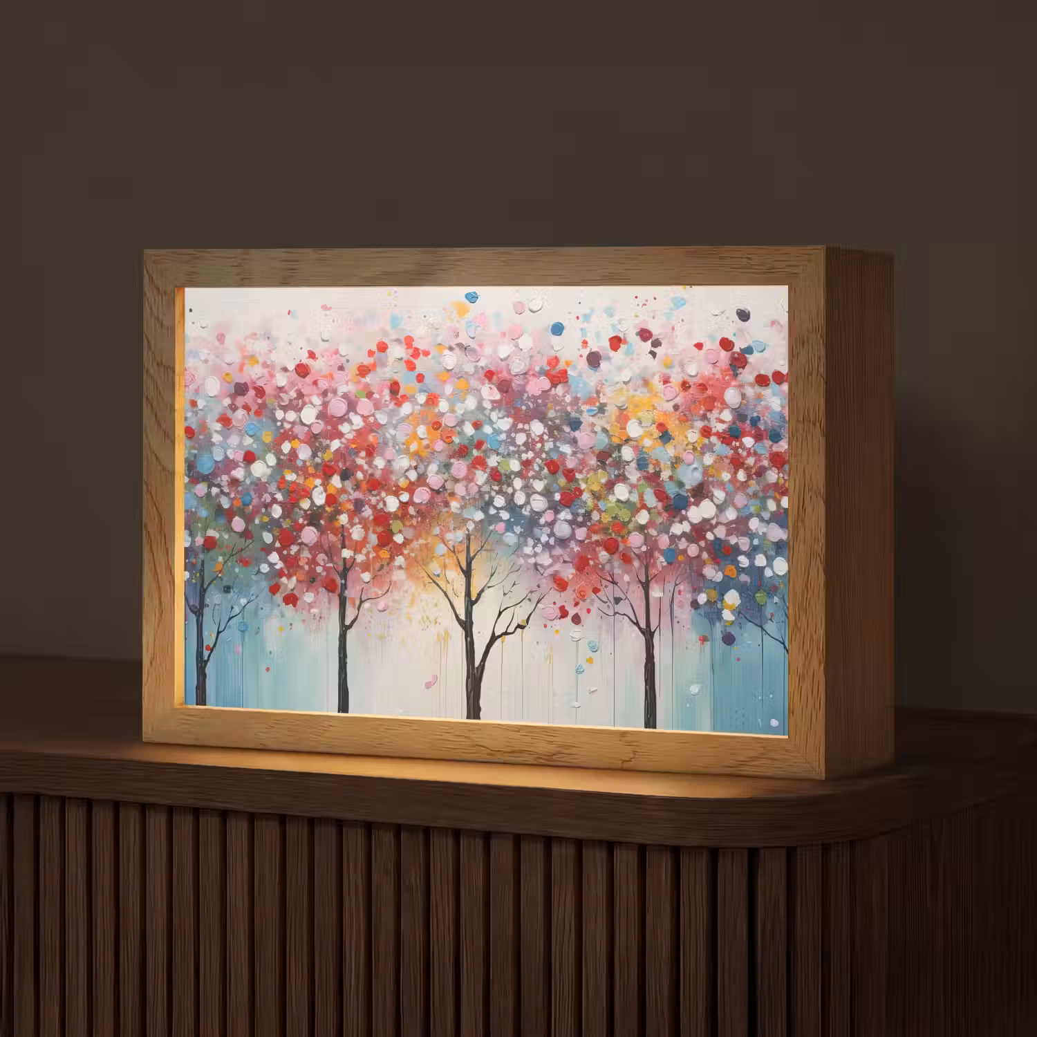 Kunst - Bomen - Natuur - Acryl Light Box met kabel (Tafellamp) klein -z3d_website