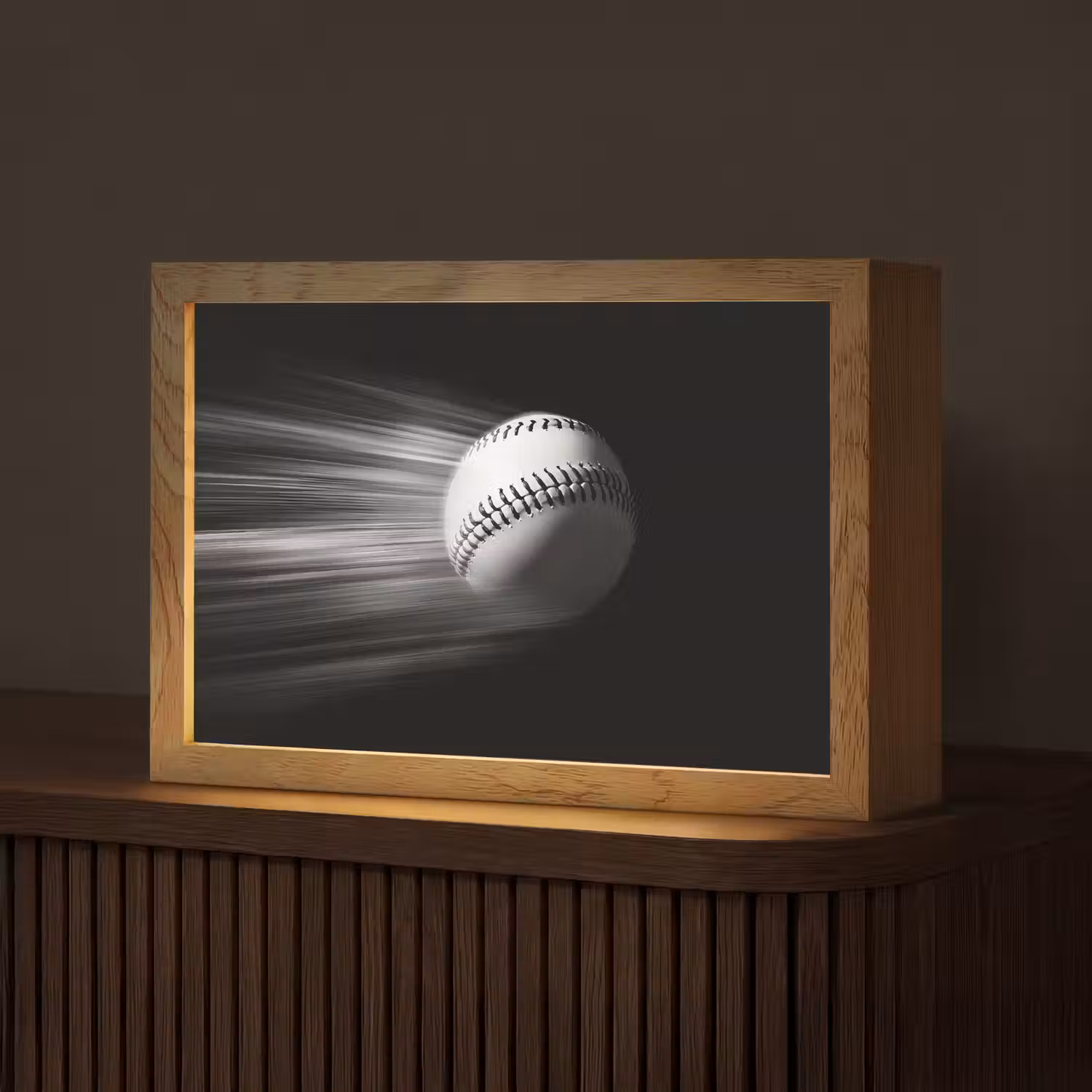 Honkbal - Wit - Vliegt Light Box met kabel (Tafellamp) klein -z3d_website