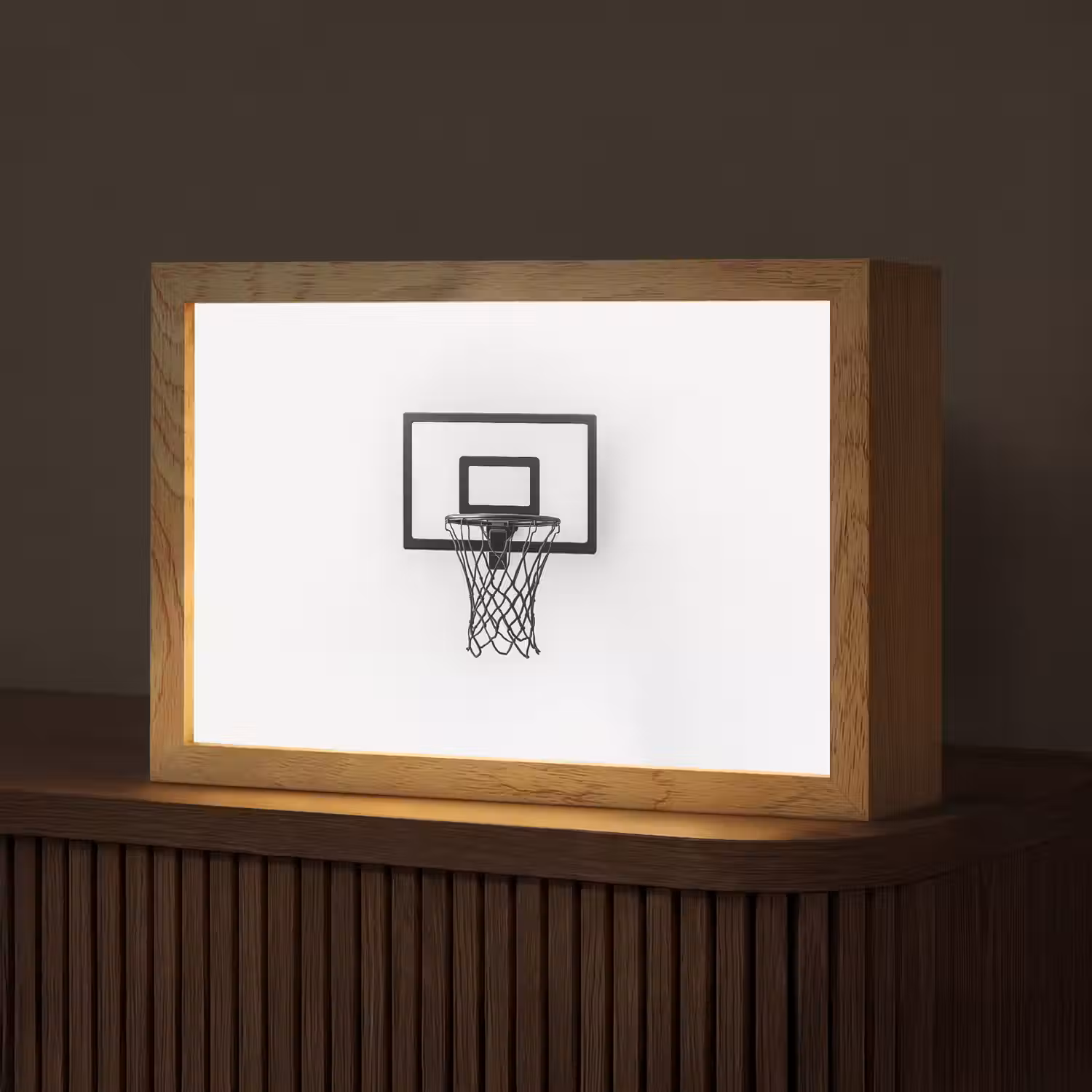 Basketbalbord - Minimalistisch - Zwart Light Box met kabel (Tafellamp) klein -z3d_website