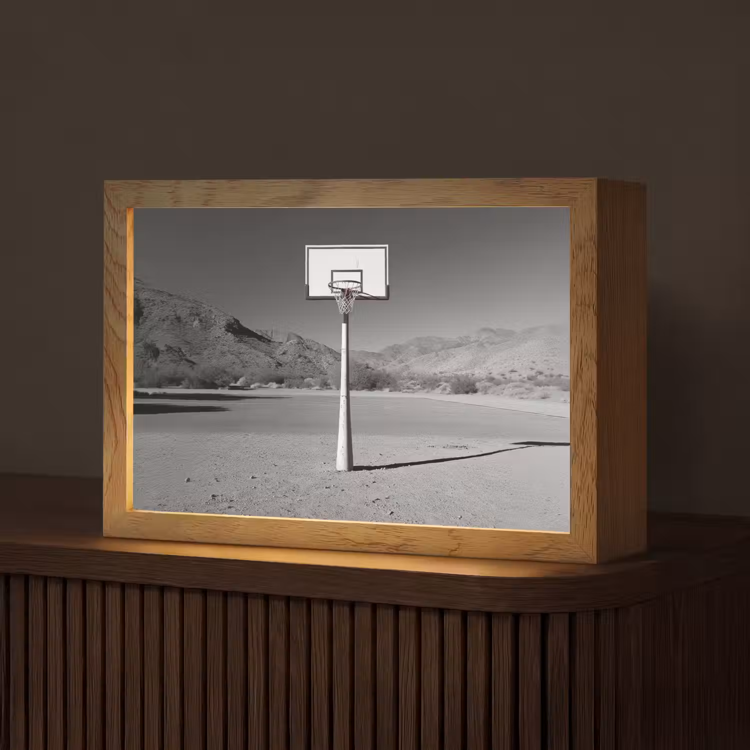 Basketbalpaal - Landschap - Zand - Wit Light Box met kabel (Tafellamp) klein -z3d_website