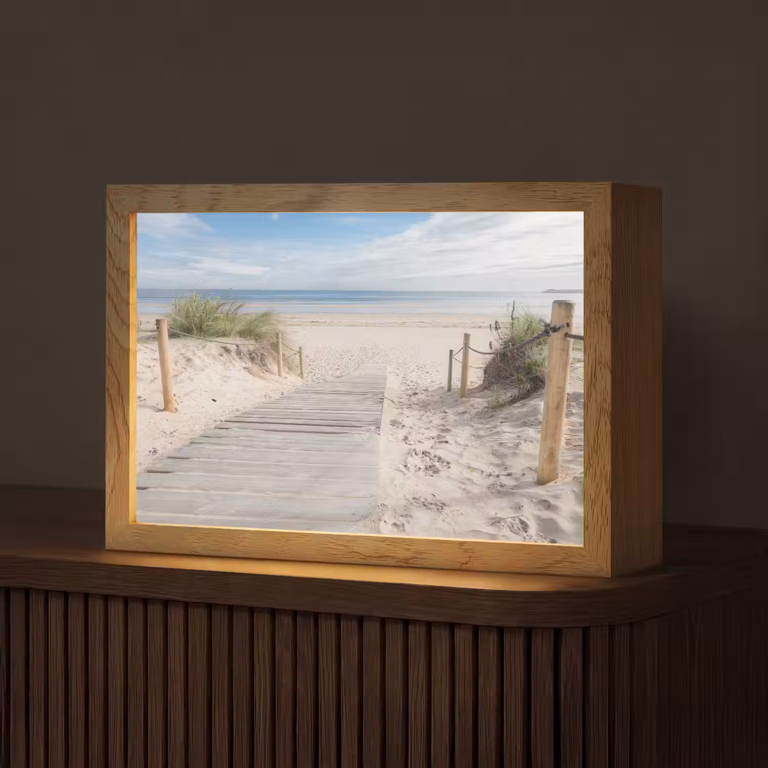 Strand - Pad - Duinen - Zee - Zomer Light Box met kabel (Tafellamp) klein -z3d_website