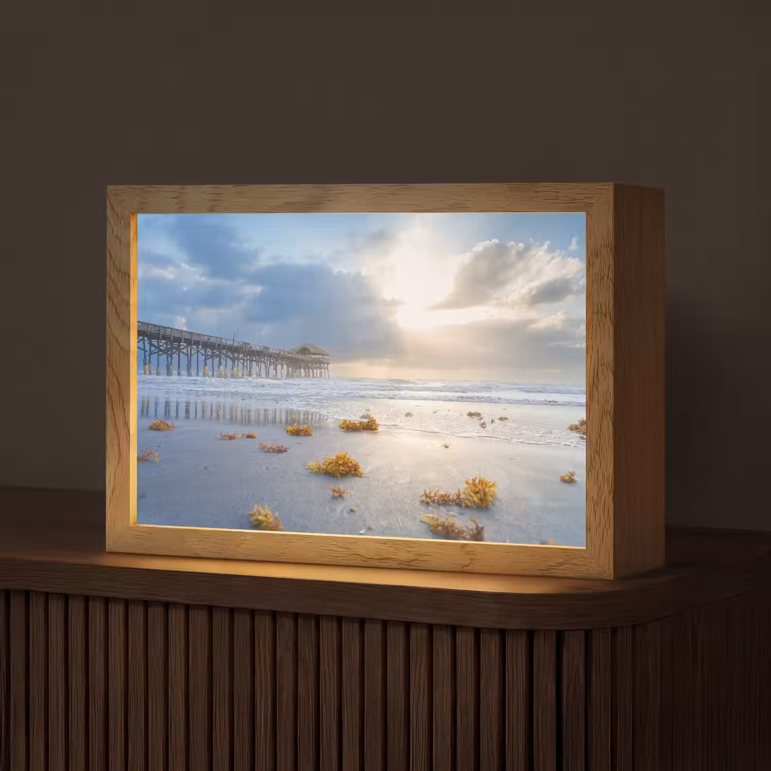 Strand - Pier - Zeewier - Zee - Zomer Light Box met kabel (Tafellamp) klein -z3d_website