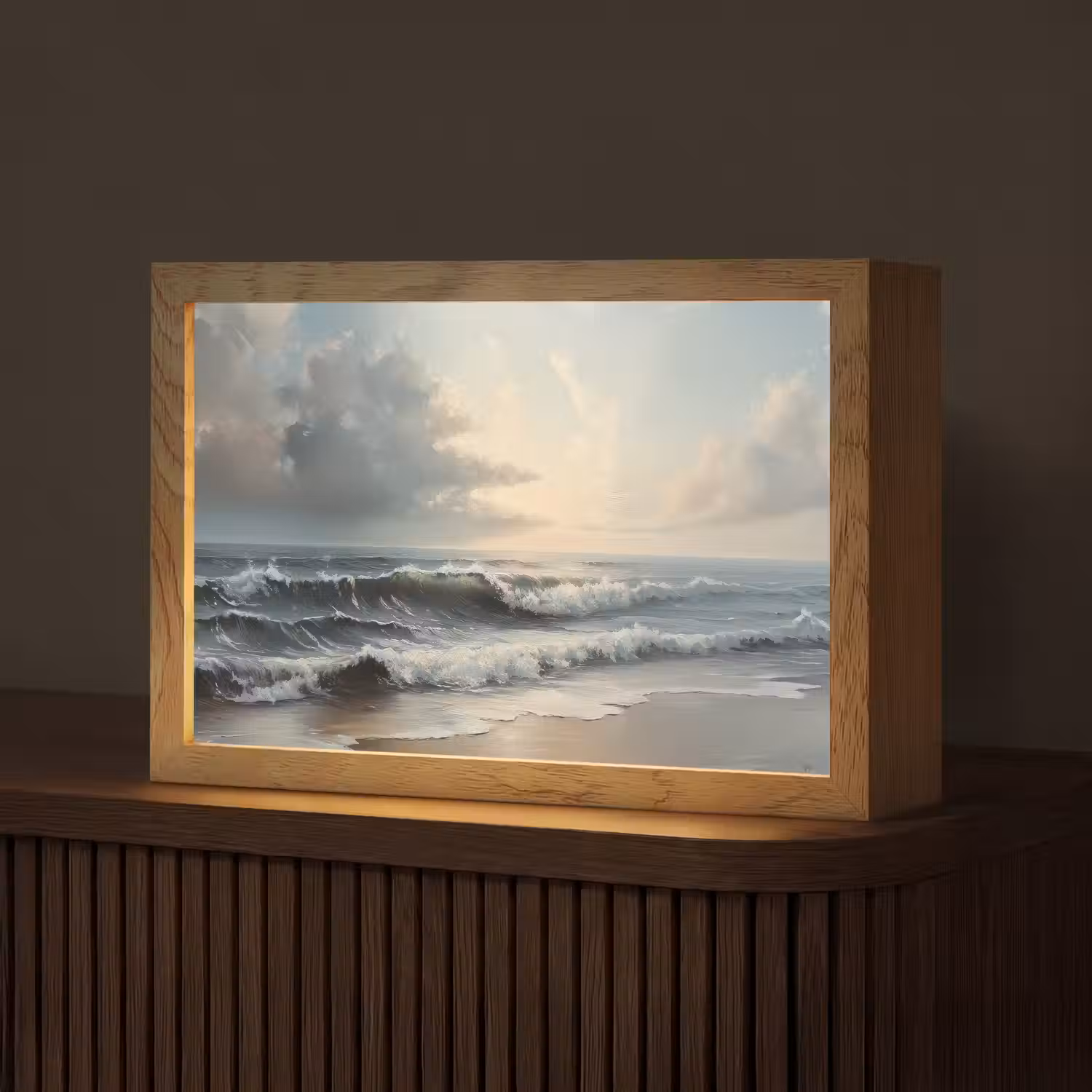 Strand - Zee - Zonsondergang Light Box met kabel (Tafellamp) klein -z3d_website