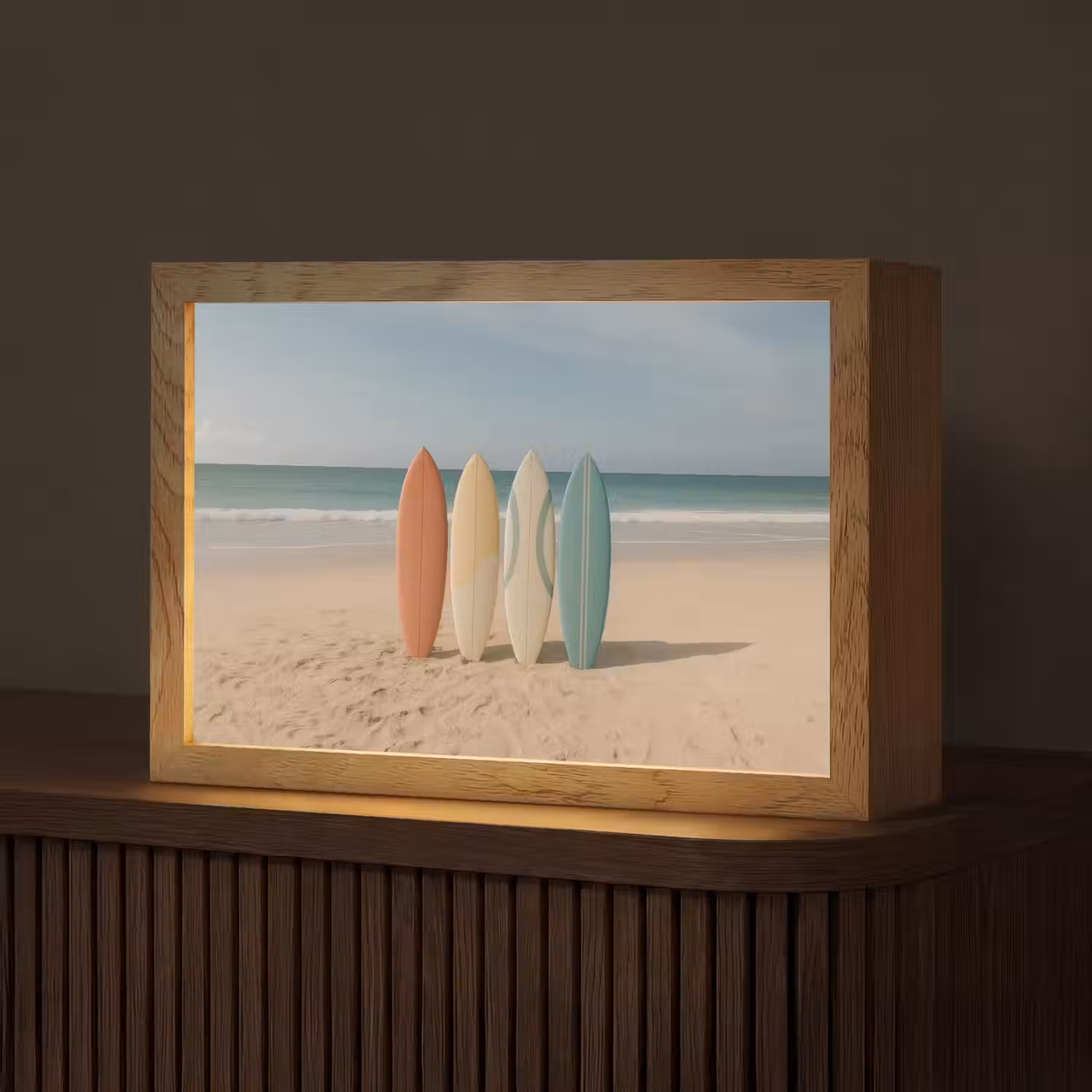 Strand - Surfbord - Pastel Light Box met kabel (Tafellamp) klein -z3d_website