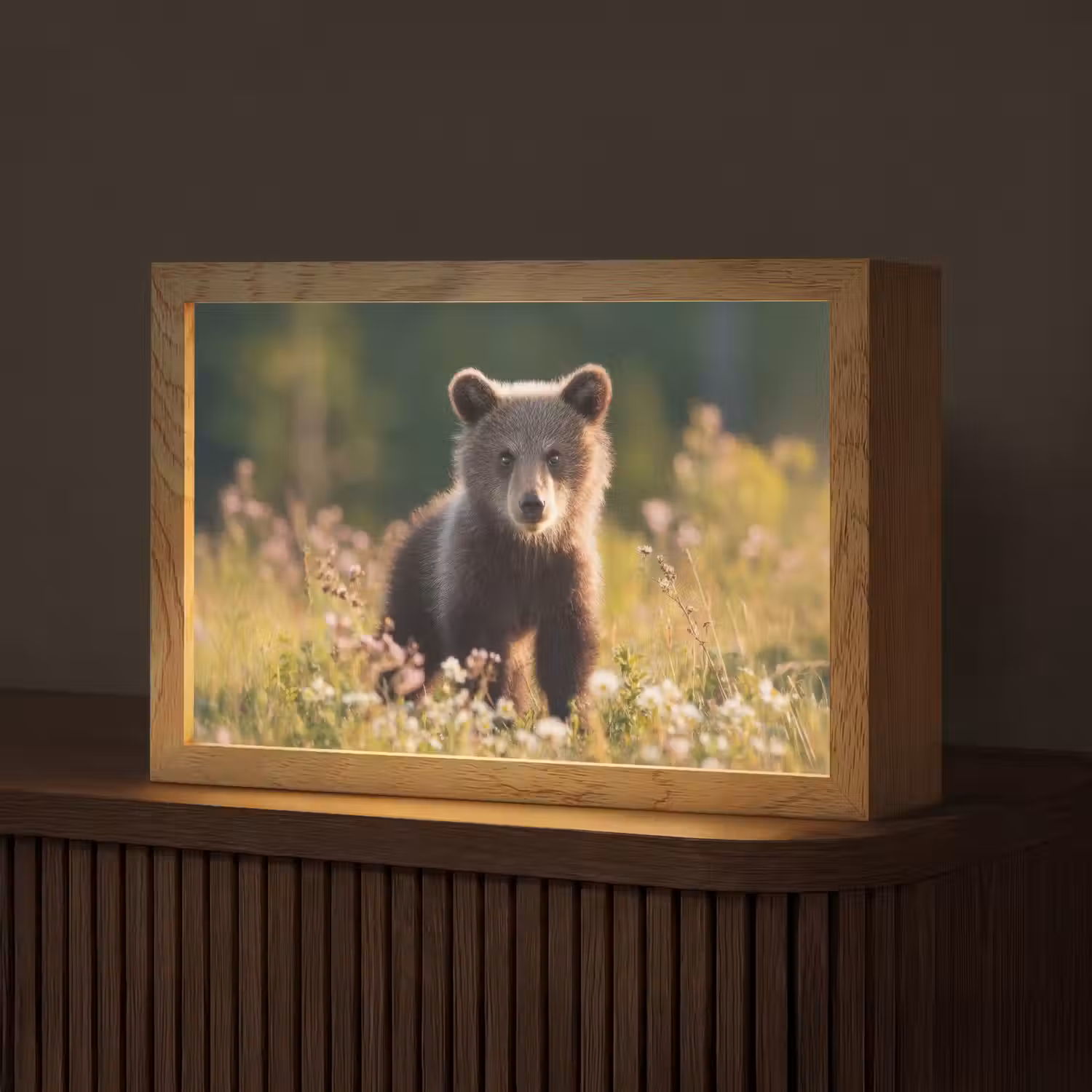 Beer - Bloemenveld - Gras Light Box met kabel (Tafellamp) klein -z3d_website