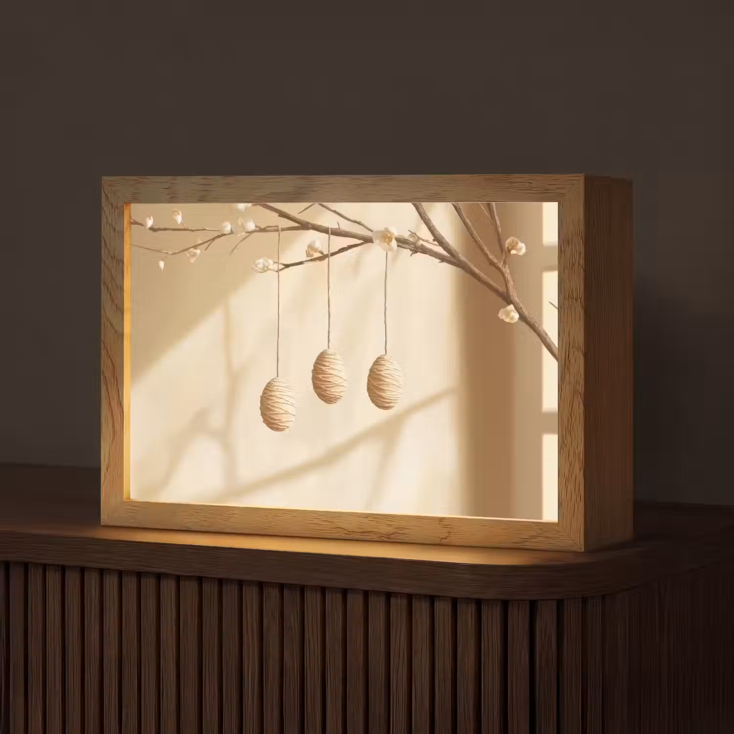 Beige - Paastak - Eieren Light Box met kabel (Tafellamp) klein -z3d_website