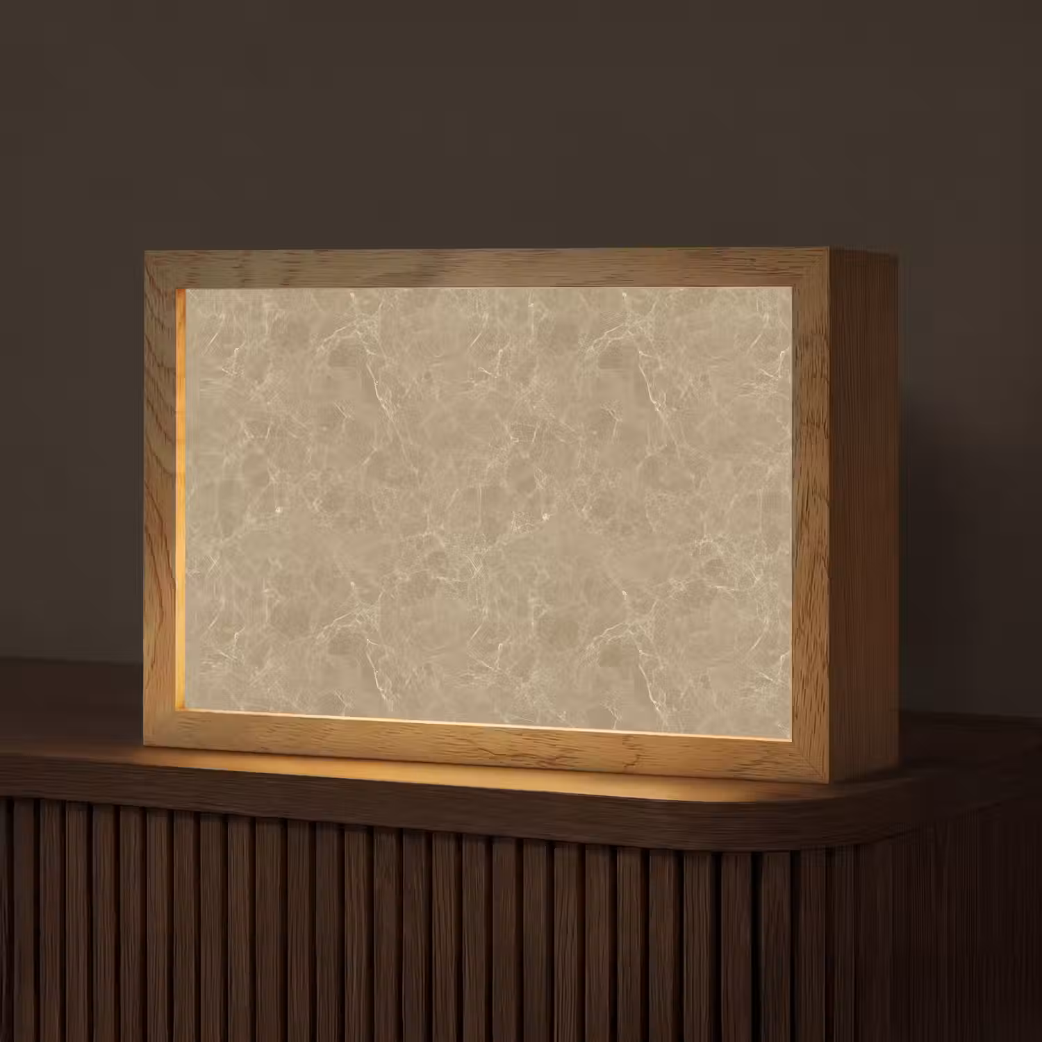 Beige - Marmer - Witte aders Light Box met kabel (Tafellamp) klein 924 -z3d_website
