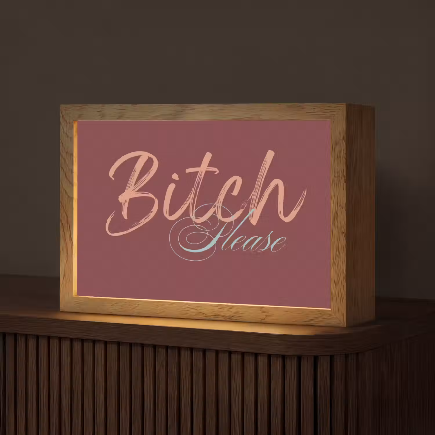 Bitch please - Rood - Blauw Light Box met kabel (Tafellamp) klein -z3d_website