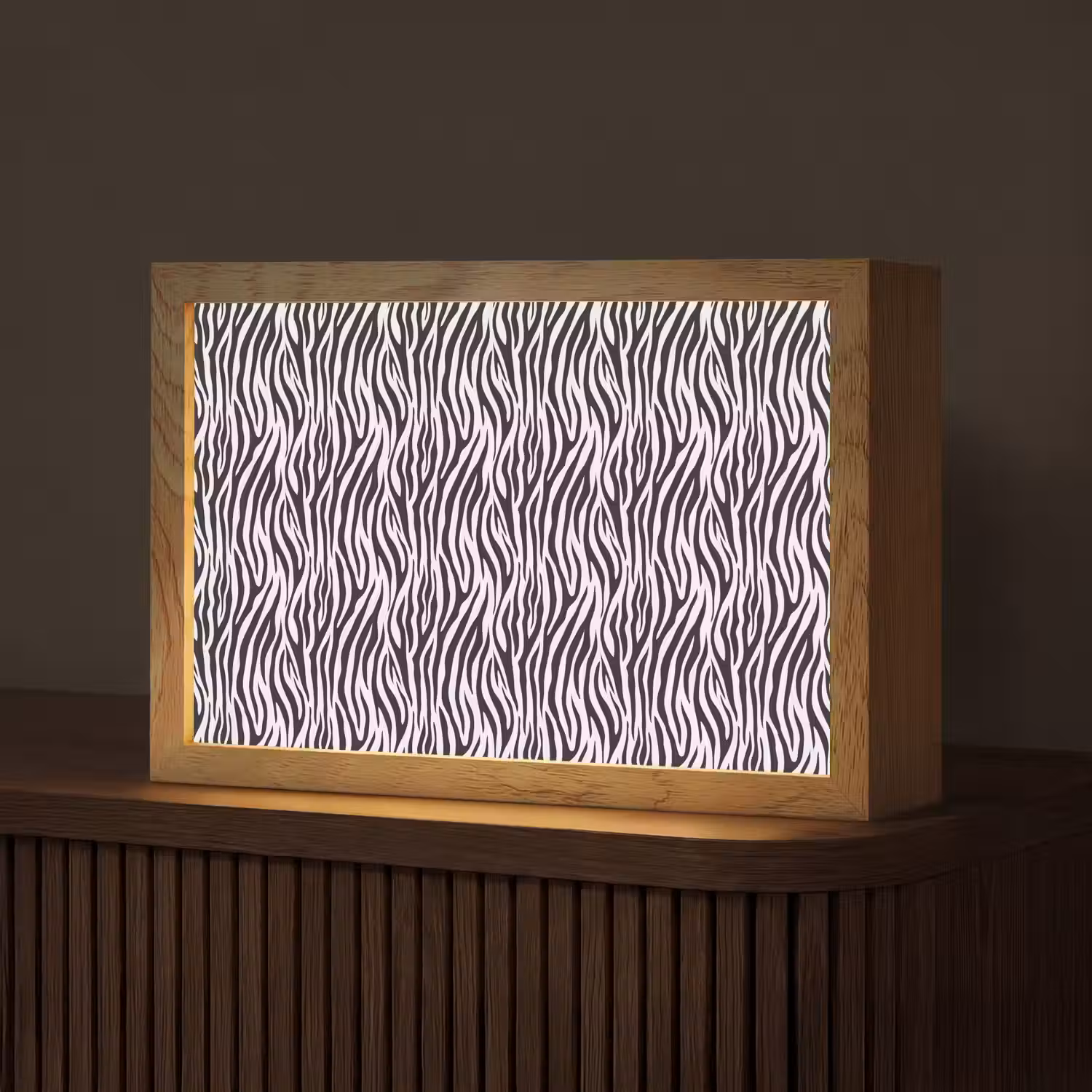 Zwart - Wit - Zebra - Patroon Light Box met kabel (Tafellamp) klein 924 -z3d_website