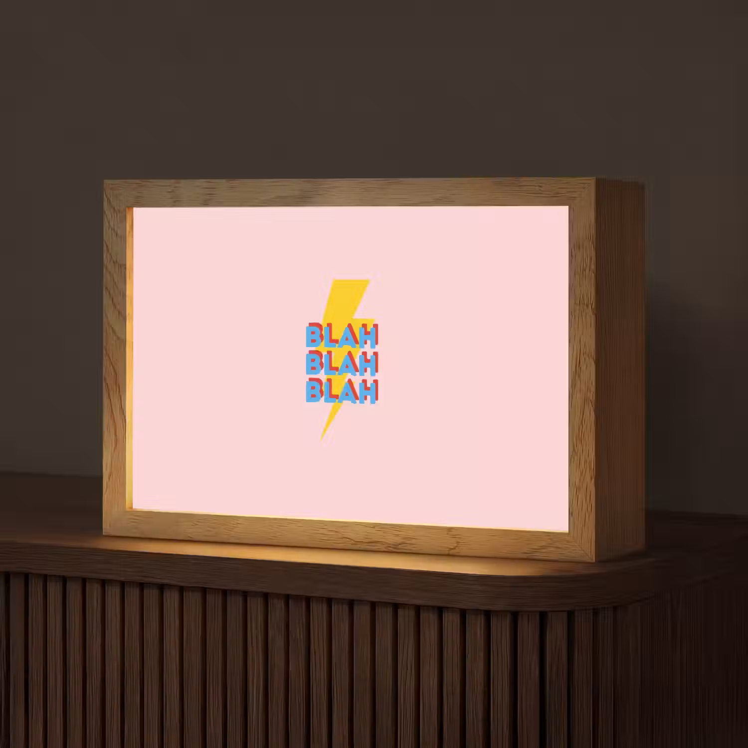 Blah - Bliksem - Roze Light Box met kabel (Tafellamp) klein -z3d_website