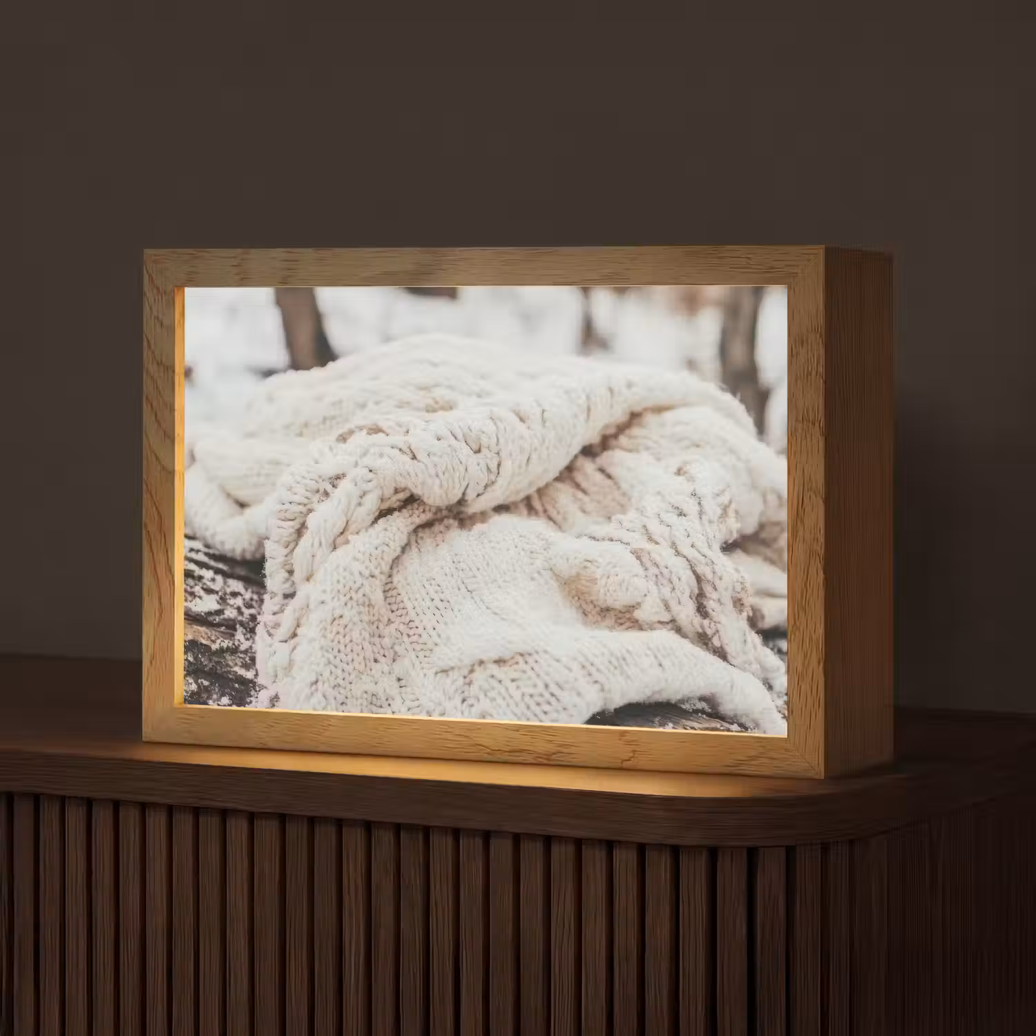 Deken - Wit - Boomstronk - Winter - Sneeuw Light Box met kabel (Tafellamp) klein -z3d_website