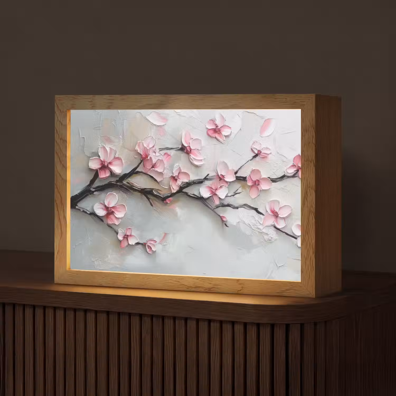Bloesem - Kunstzinnig - Roze - Sakura Light Box met kabel (Tafellamp) klein -z3d_website