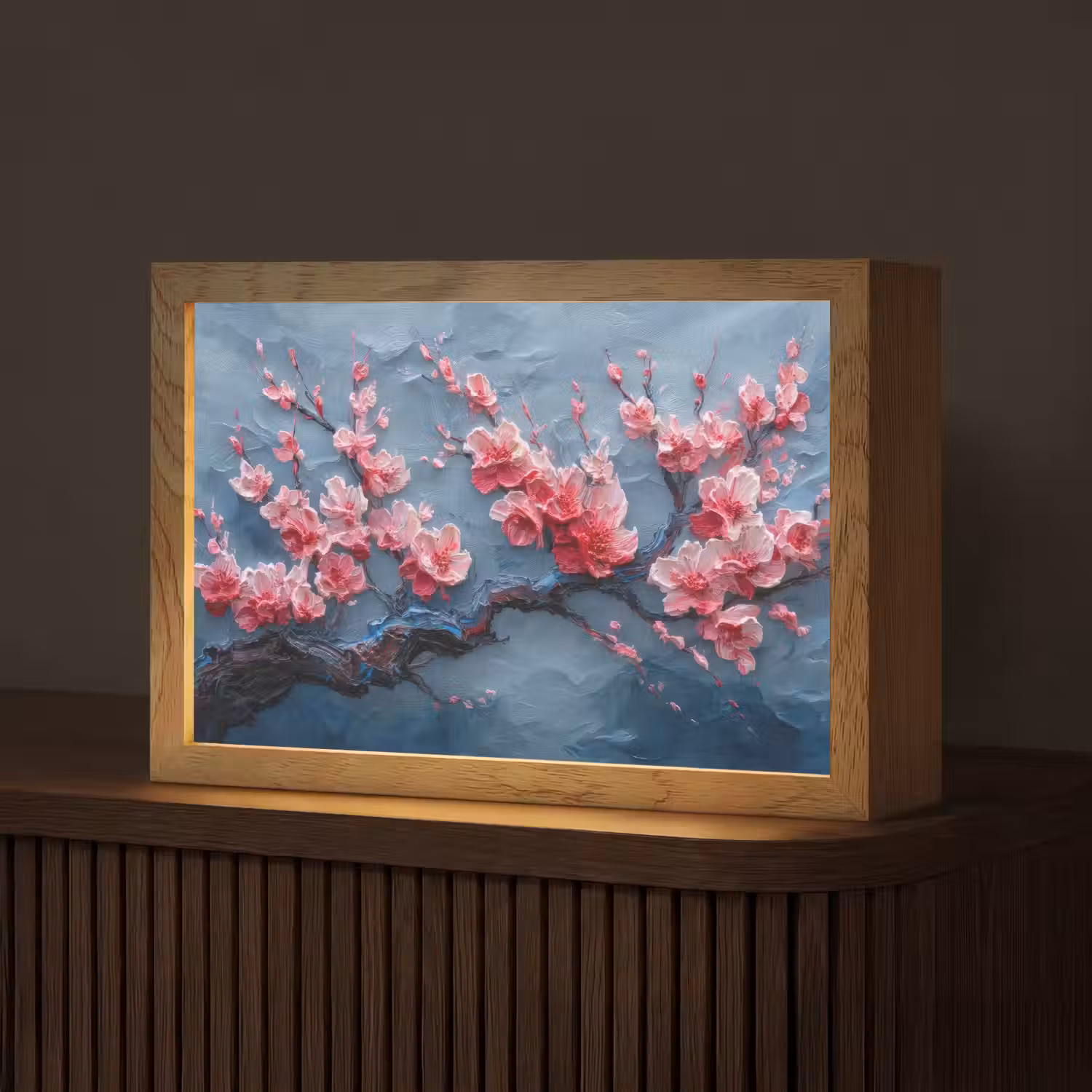 Bloesem - Bloem - Roze - Tak Light Box met kabel (Tafellamp) klein -z3d_website