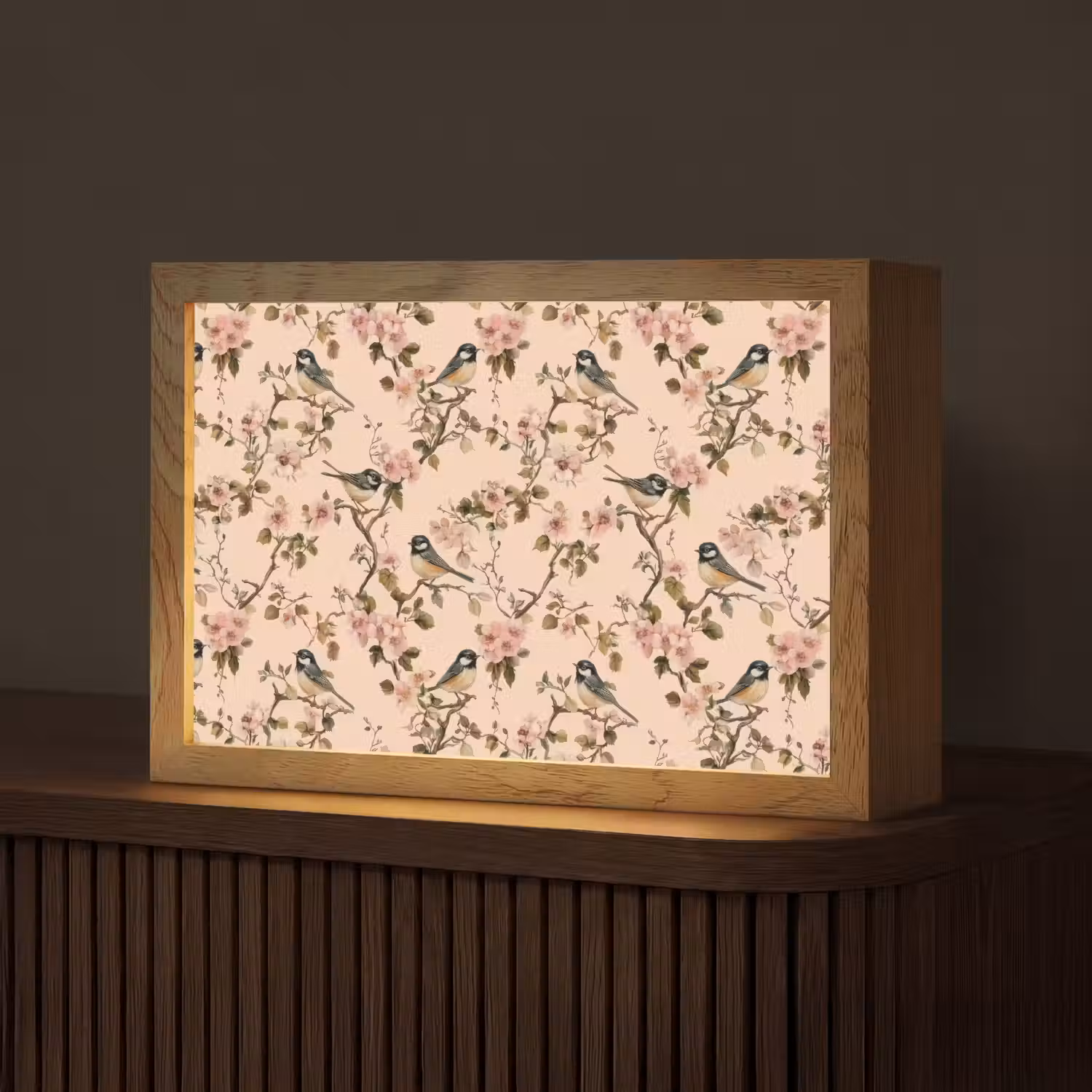 Bloesem - Koolmees - Roze Light Box met kabel (Tafellamp) klein 924 -z3d_website