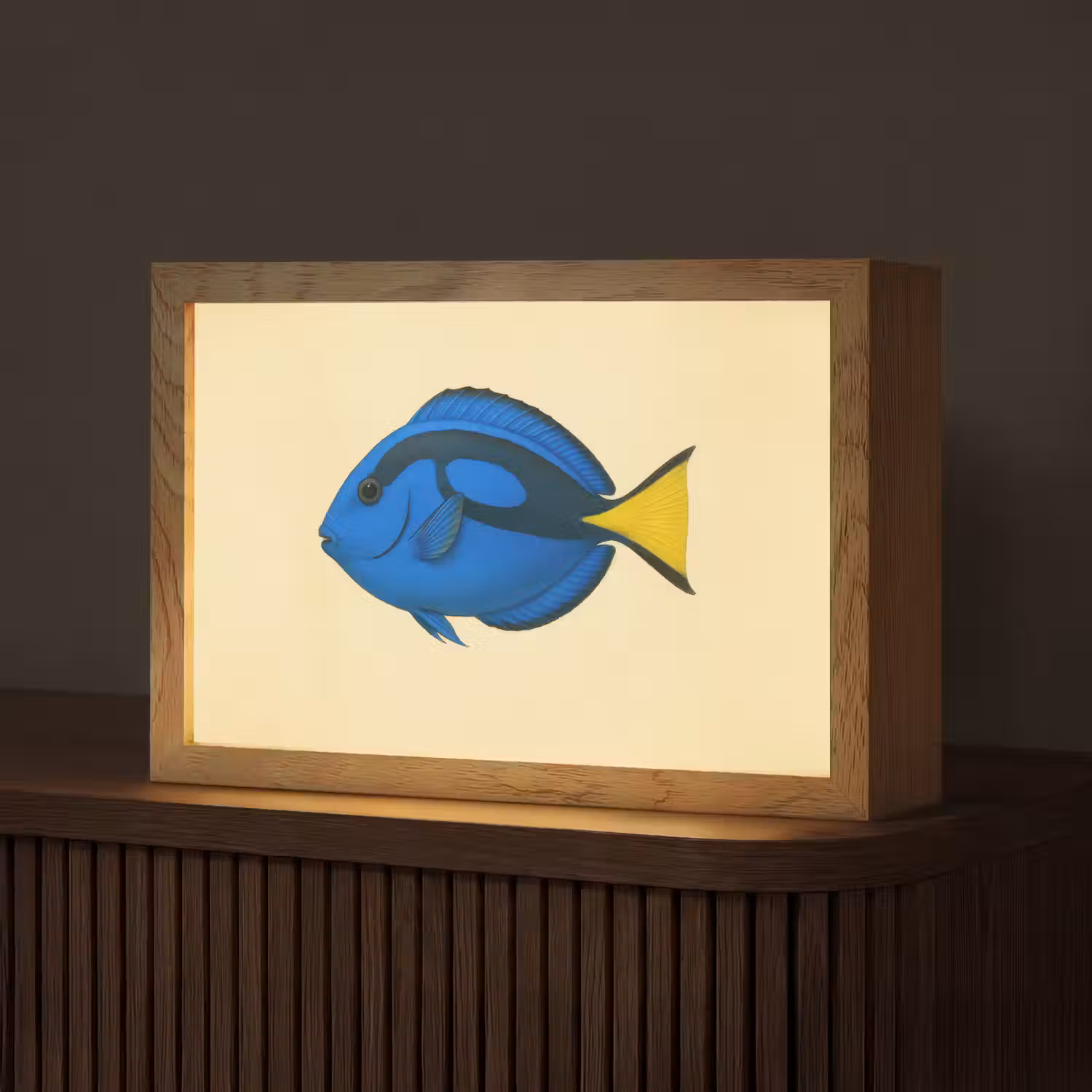 Blauw - Dory - Vis - Staartvin Light Box met kabel (Tafellamp) klein -z3d_website