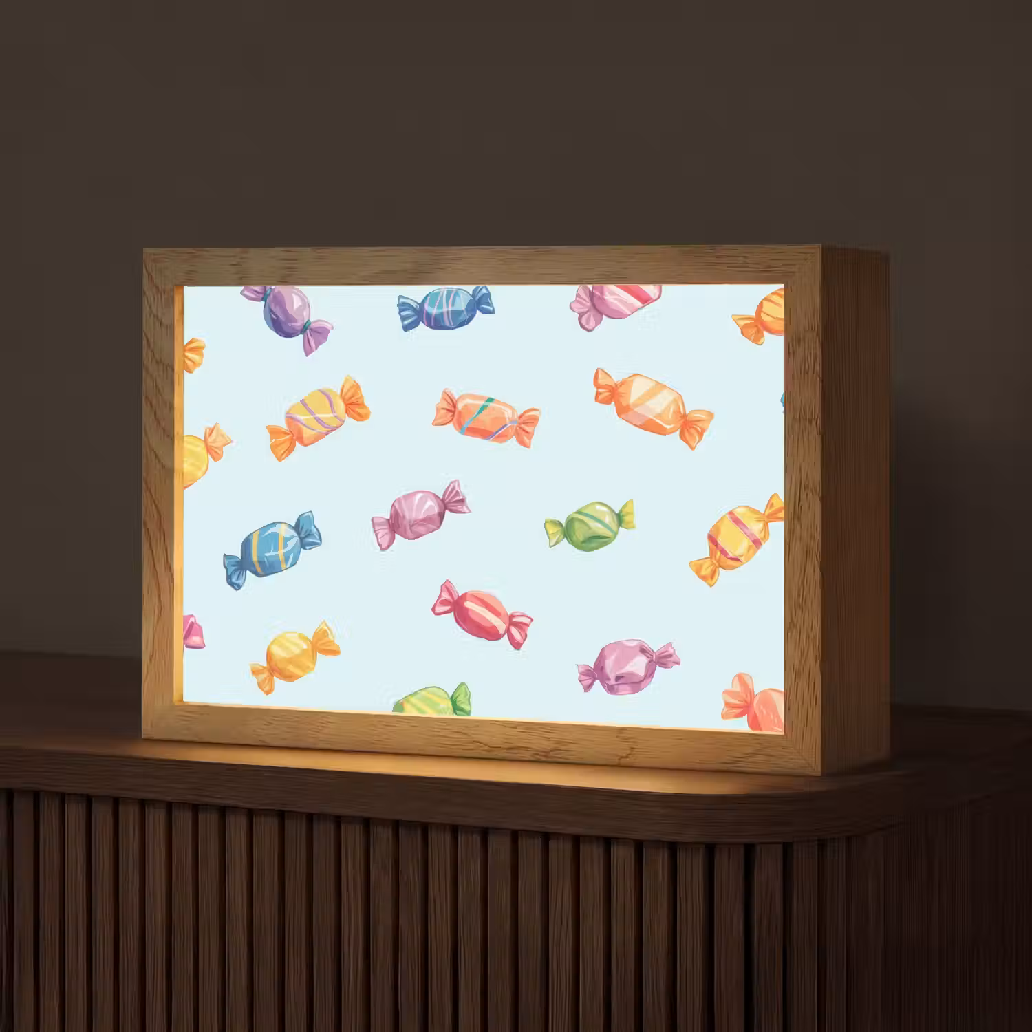 Blauw - Patroon - Snoep Light Box met kabel (Tafellamp) klein -z3d_website