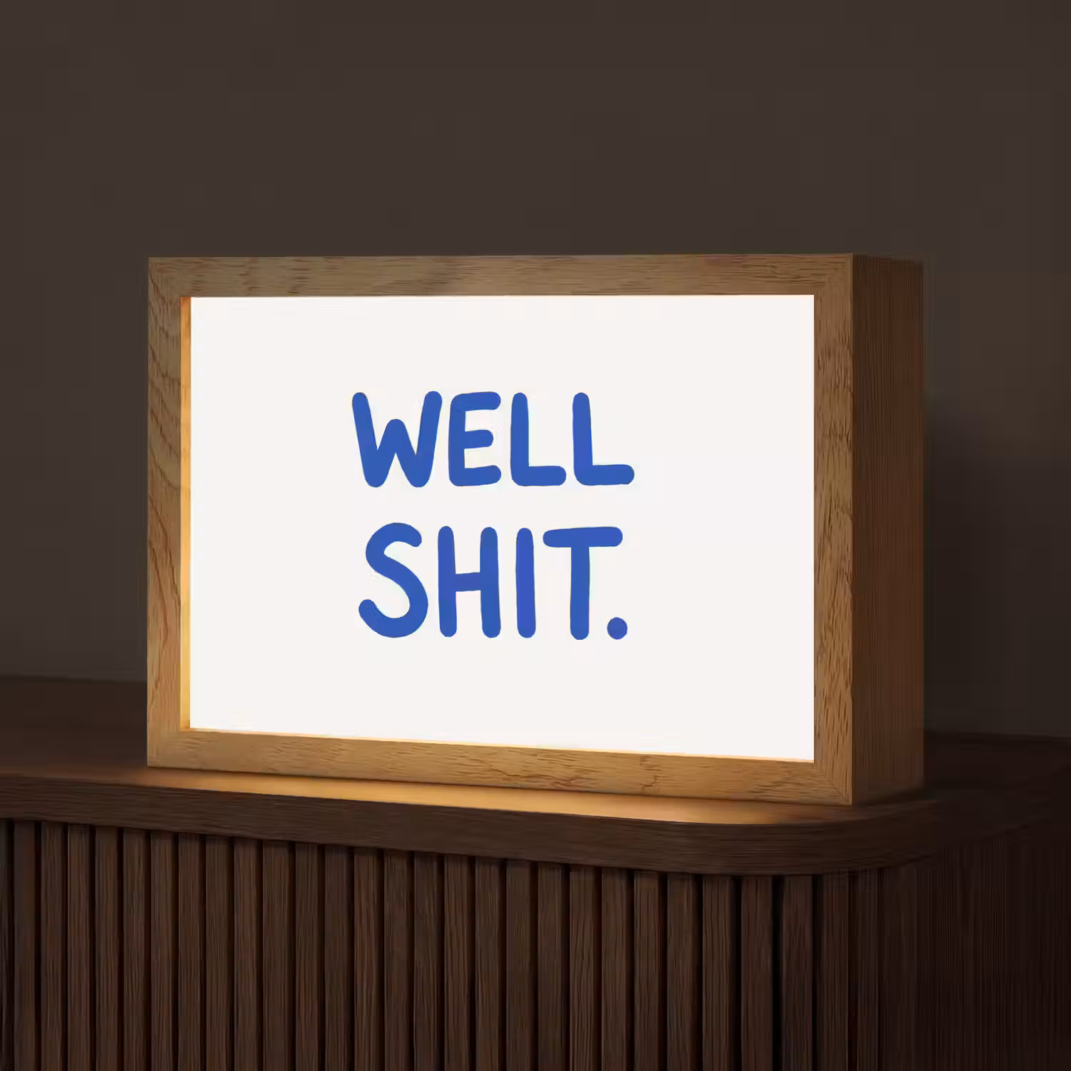 Blauw - Quote - Wit Light Box met kabel (Tafellamp) klein -z3d_website